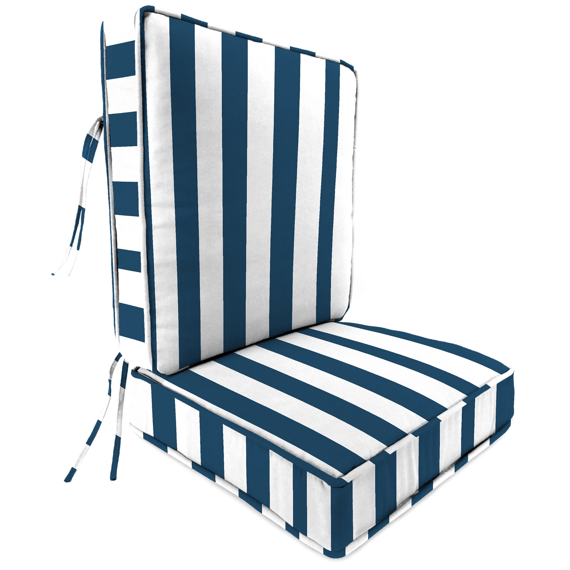 Jordan Manufacturing 45" x 22" Rectangular Outdoor Deep Seat Chair Cushion Set with Ties and Welt