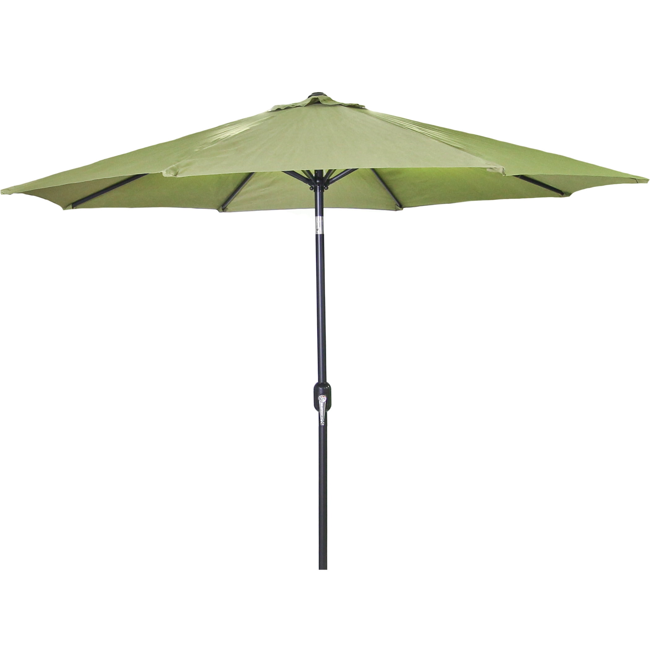 Jordan Manufacturing 8' Olive Solid Octagon Folding Patio Umbrella with Push-Button Tilt and Crank Opening