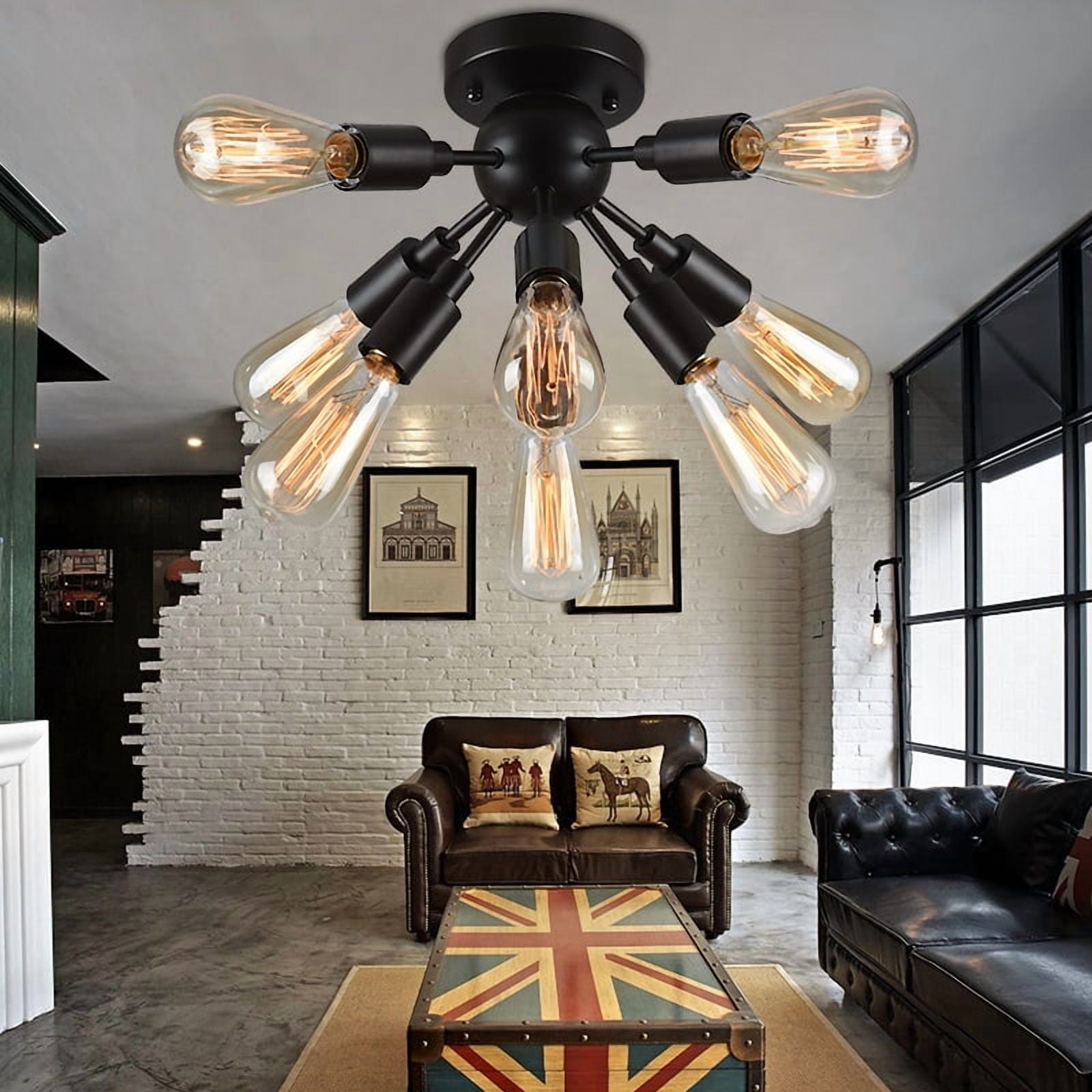 Juvan Antique Bronze Edison Bulbs 8-light Ceiling Light