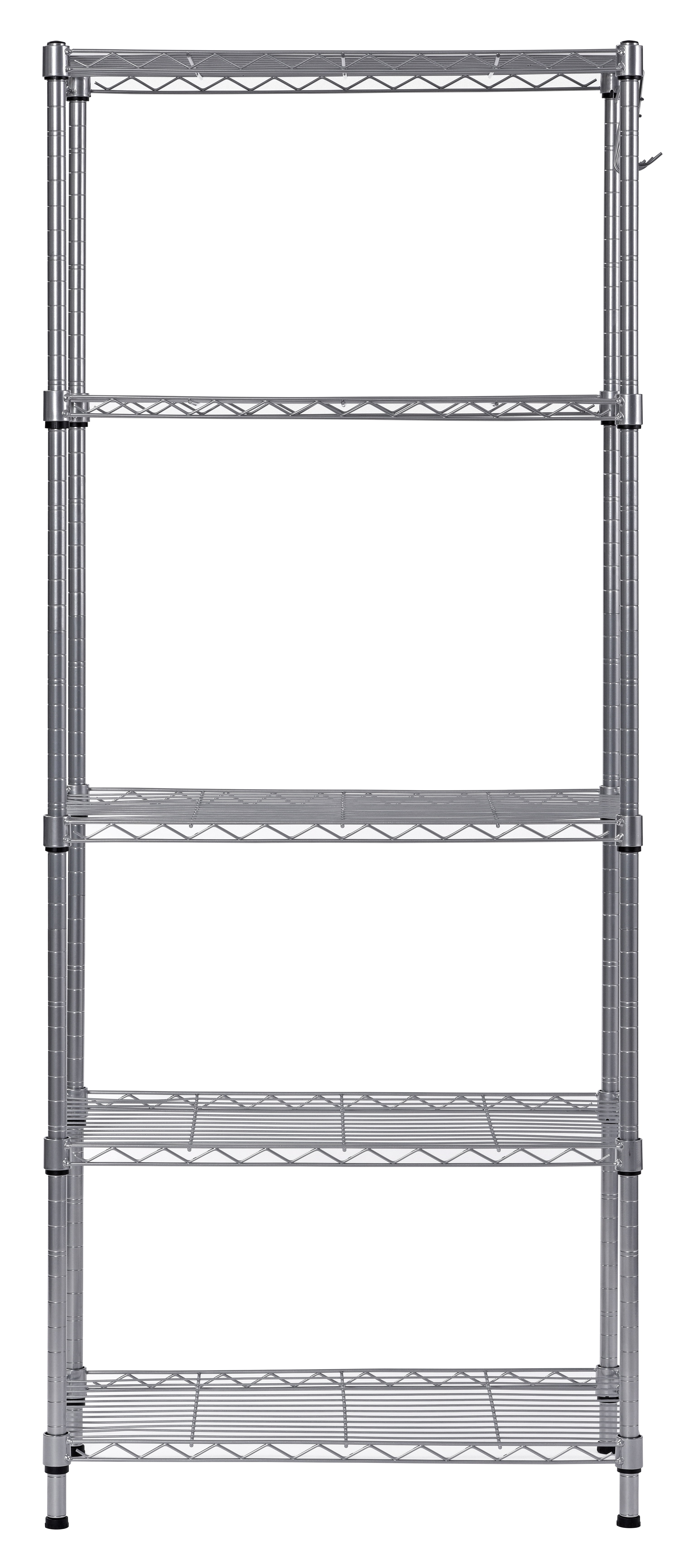 Juggernaut Storage 24"W x 14"D x 59"H -Shelf Freestanding Shelves, Silver