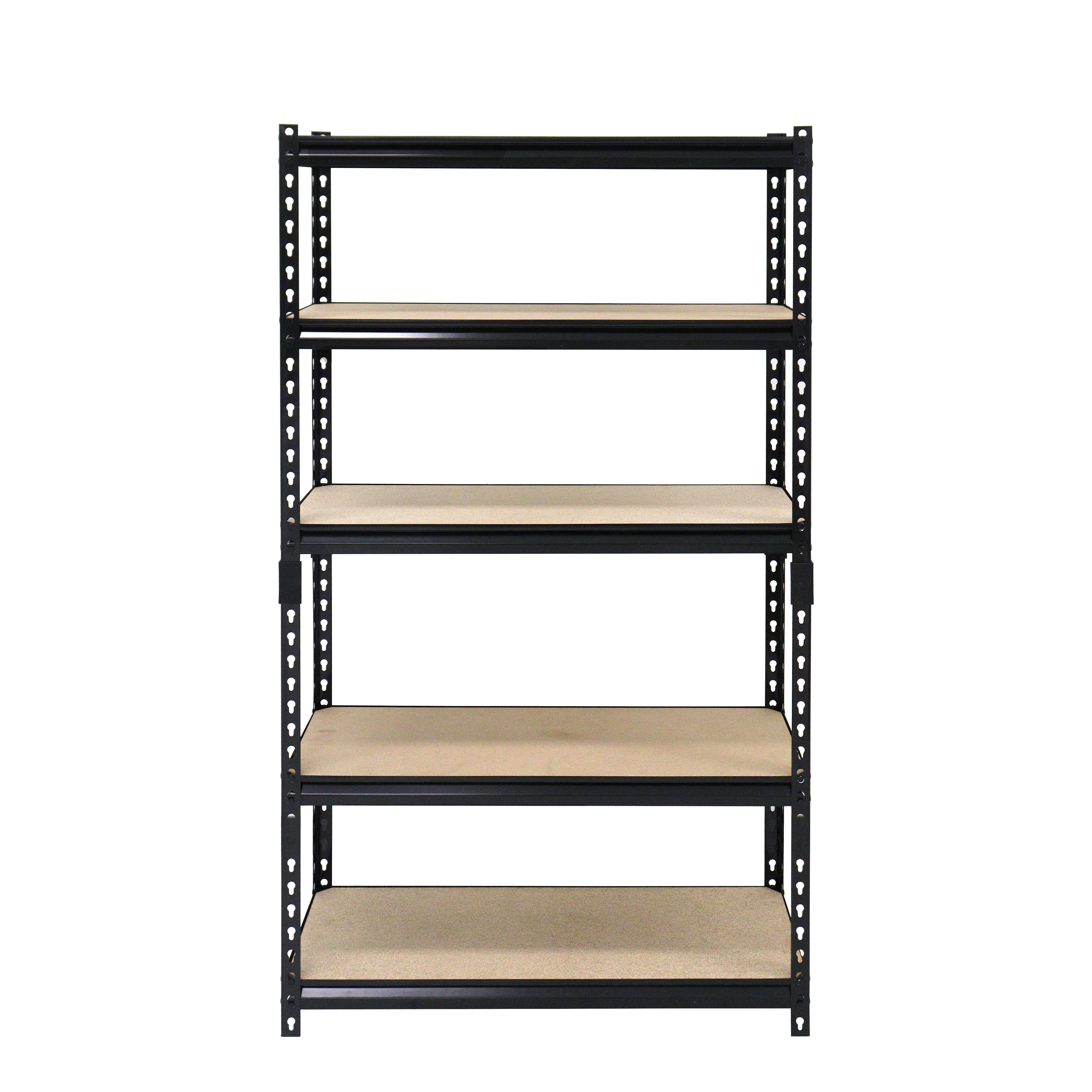 Juggernaut Storage 30"W x 12"D x 60"H 5-Shelf Steel Freestanding Shelves, Black