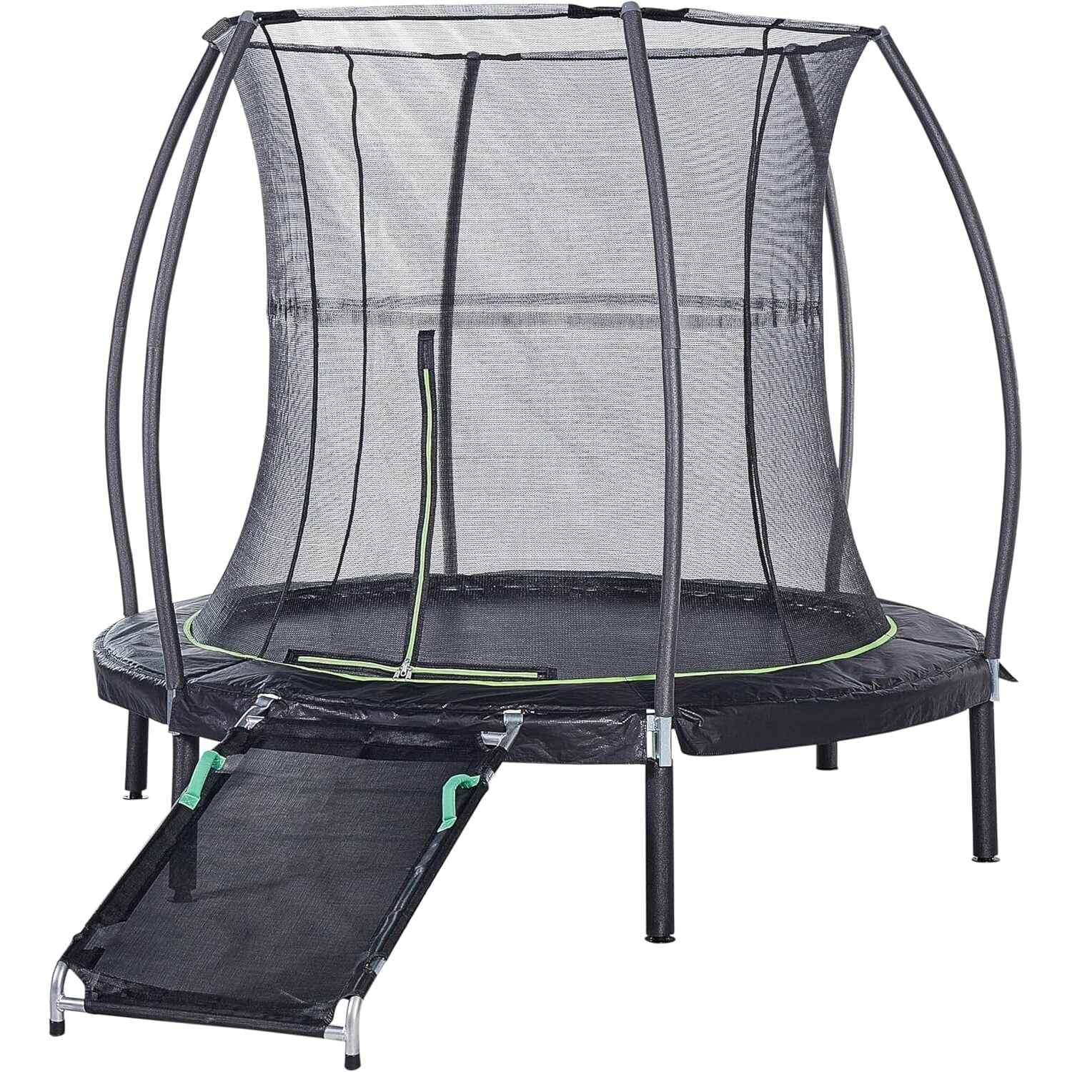 JumpKing 7ft Round Trampoline with Enclosure and Ramp – Perfect for Indoor and Outdoor Fun!