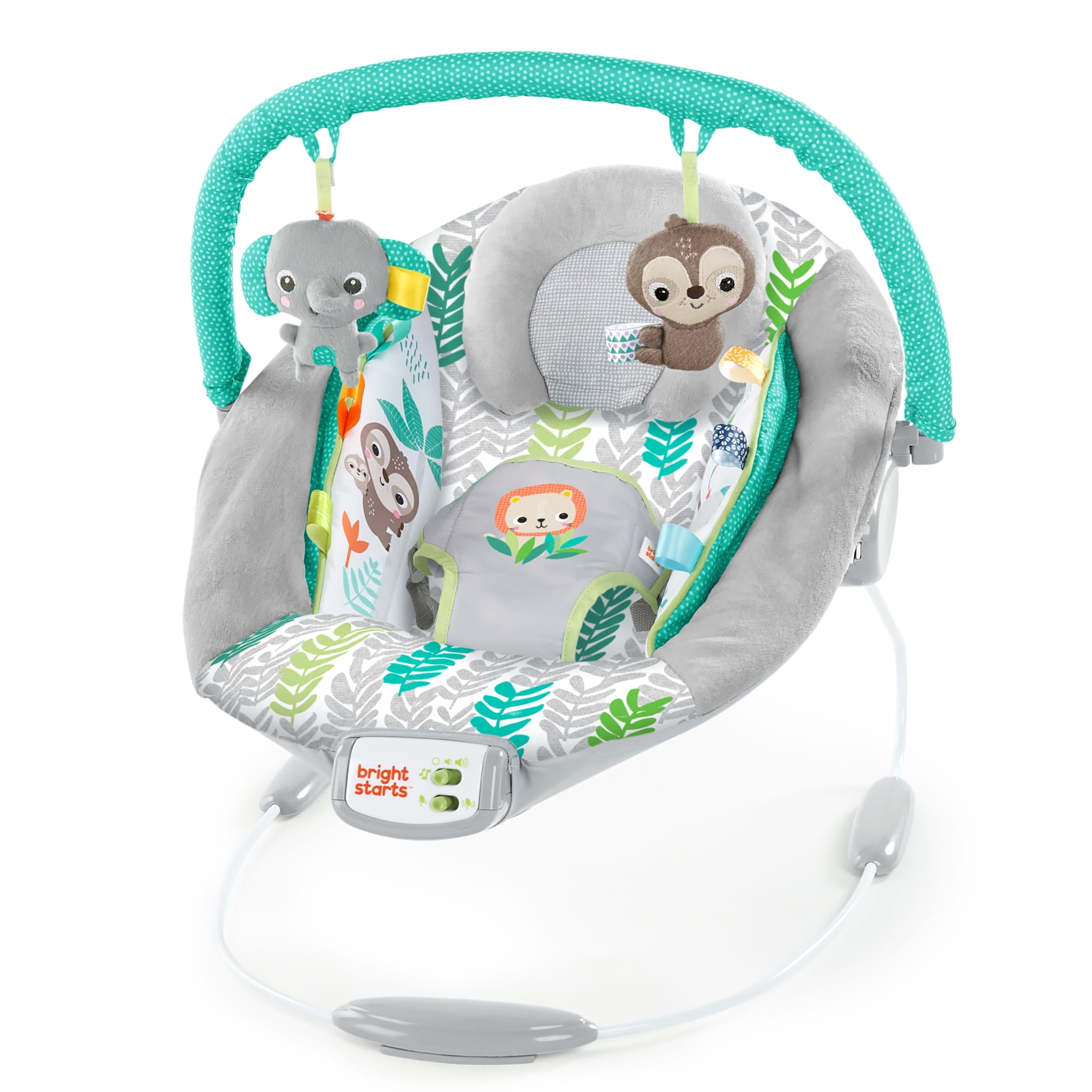 Jungle Vines Comfy Baby Bouncer with Vibrating Infant Seat, Toy Bar & Taggies (Unisex)