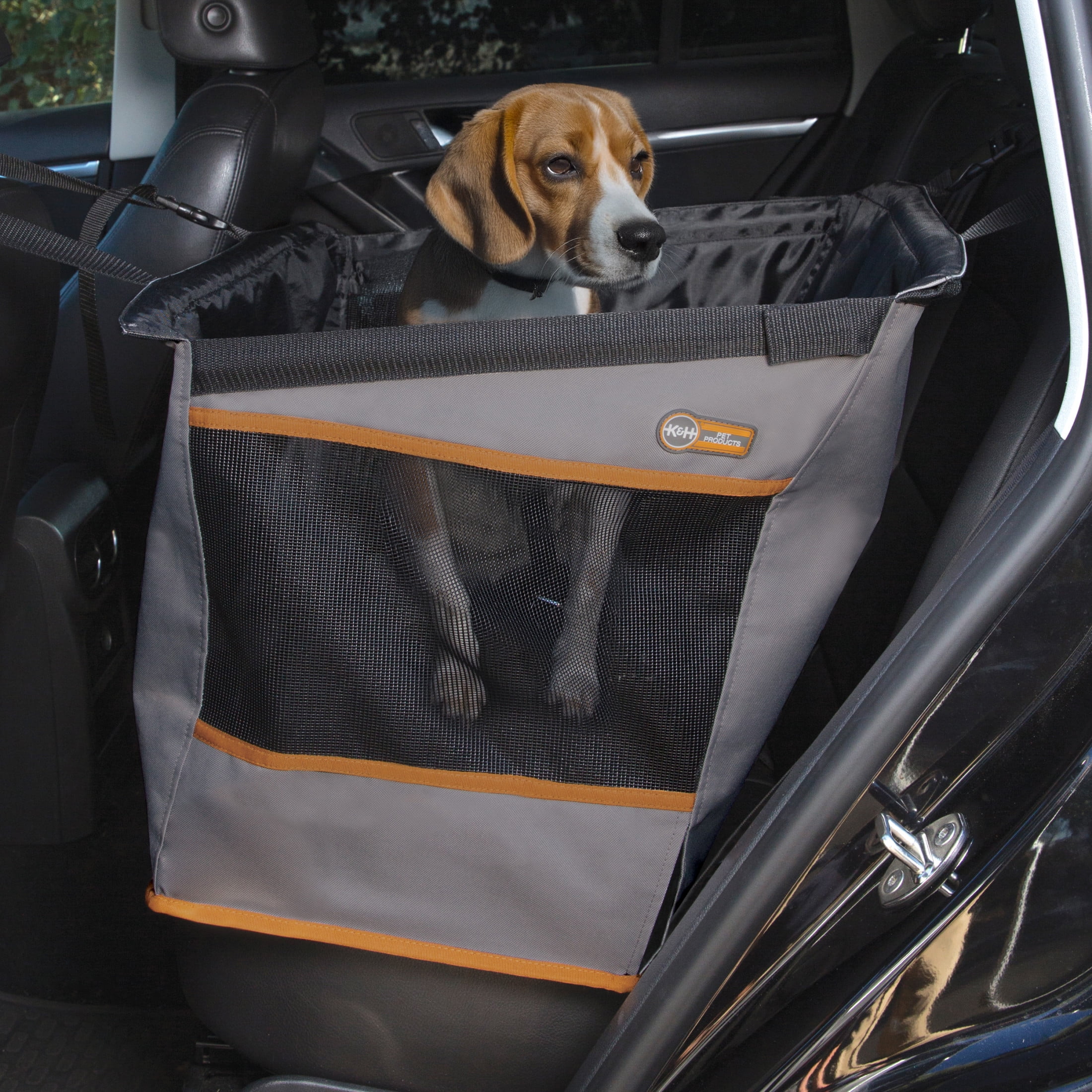 K&H Pet Products Buckle N' Go Dog Car Seat for Pets Gray Small 21 X 13 X 19 Inches