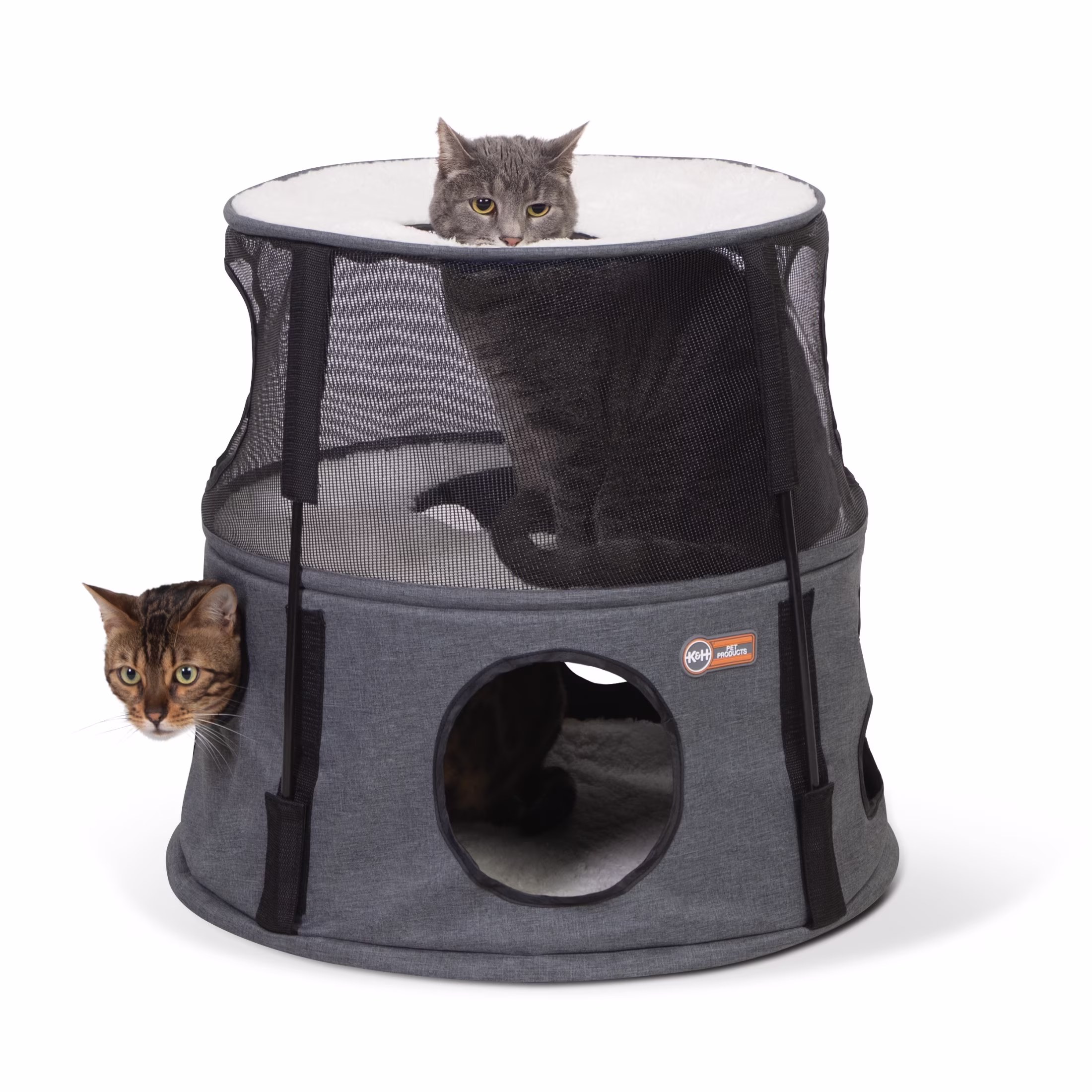 K&H Pet Products Kitty Tower Classy Gray 2 Story