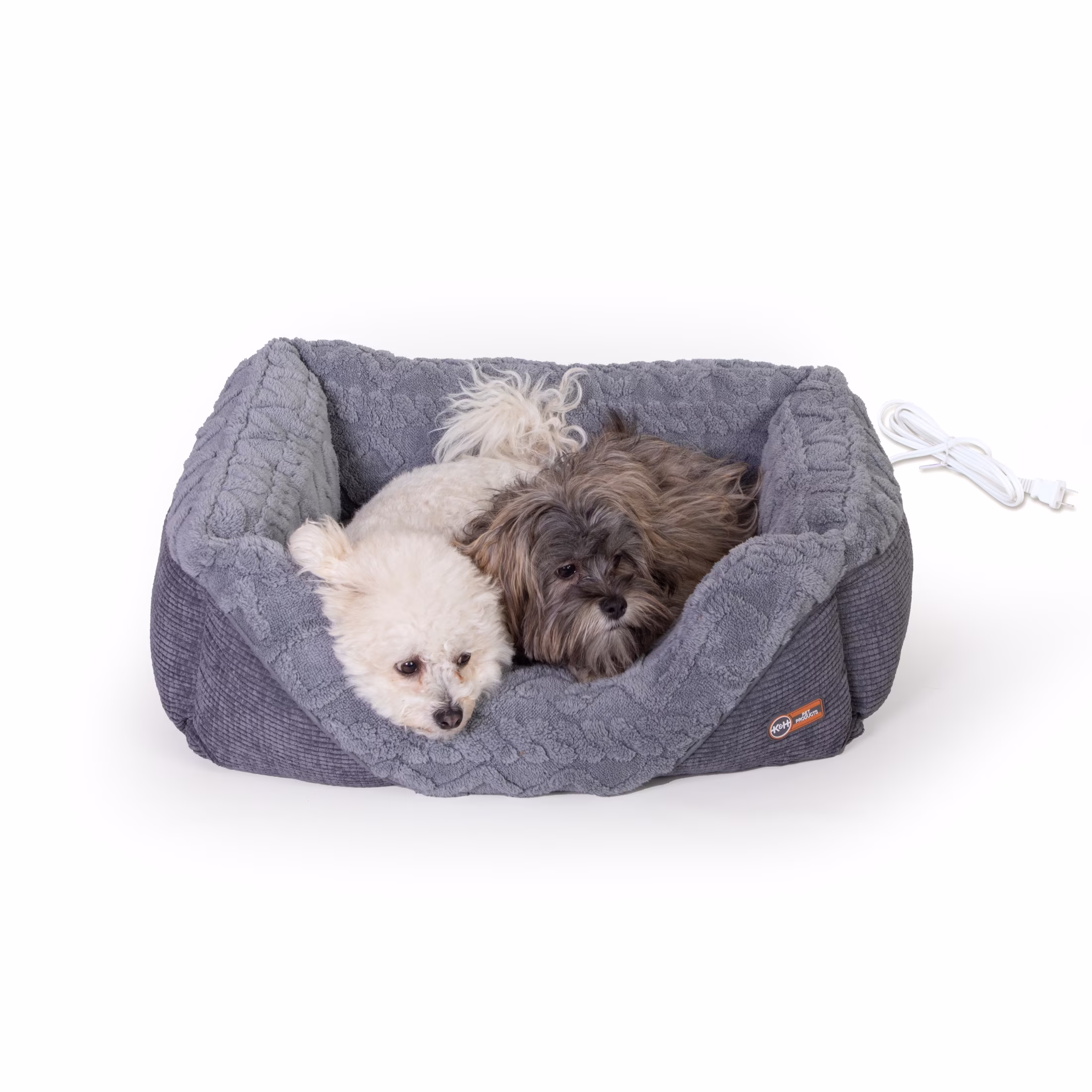 K&H Pet Products Thermo-Pet Lounge Sleeper Heated Cat & Dog Bed Gray Medium 30.5 X 24.5 X 9 Inches