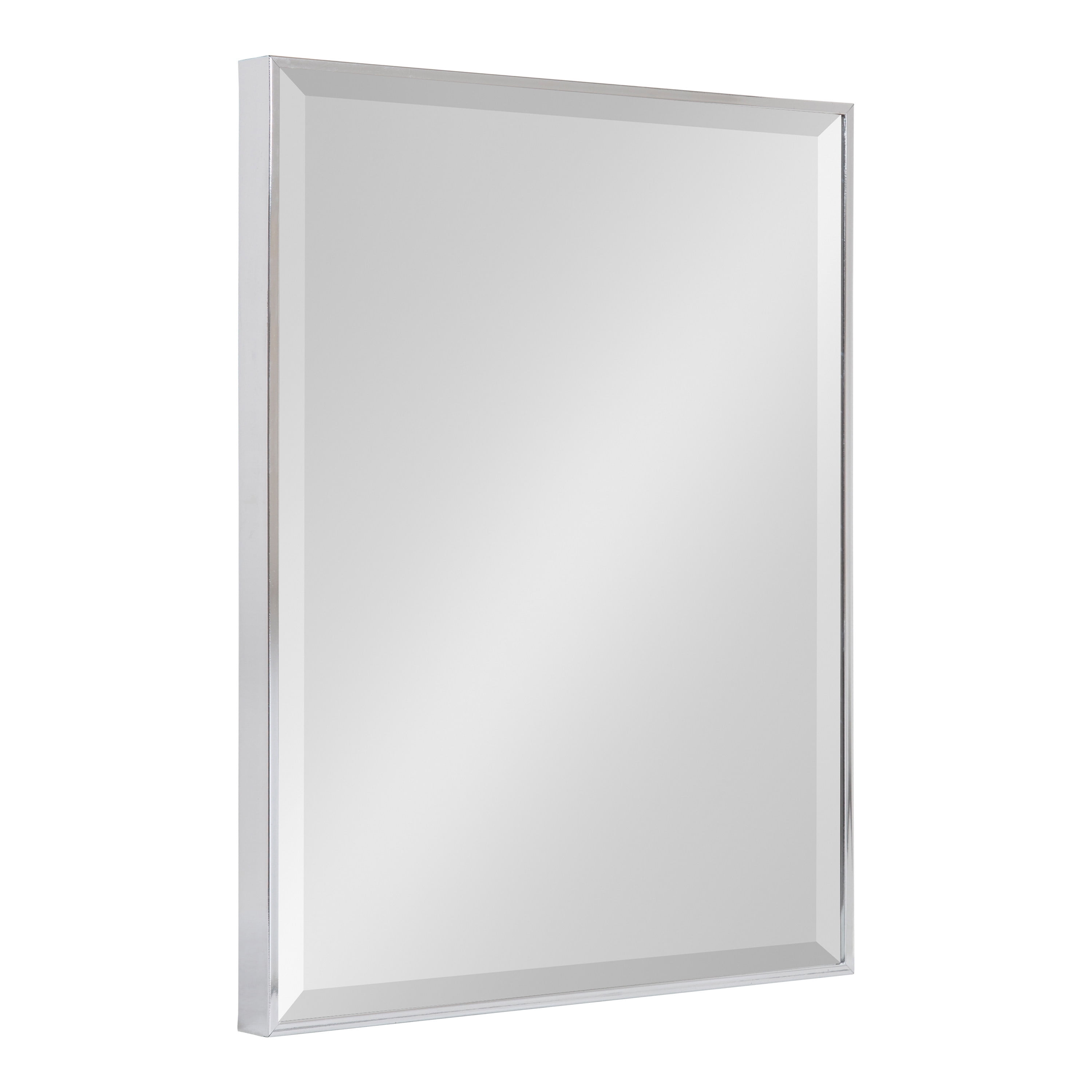 Kate and Laurel Rhodes Framed Decorative Rectangle Wall Mirror, 18.75x24.75 Chrome Silver