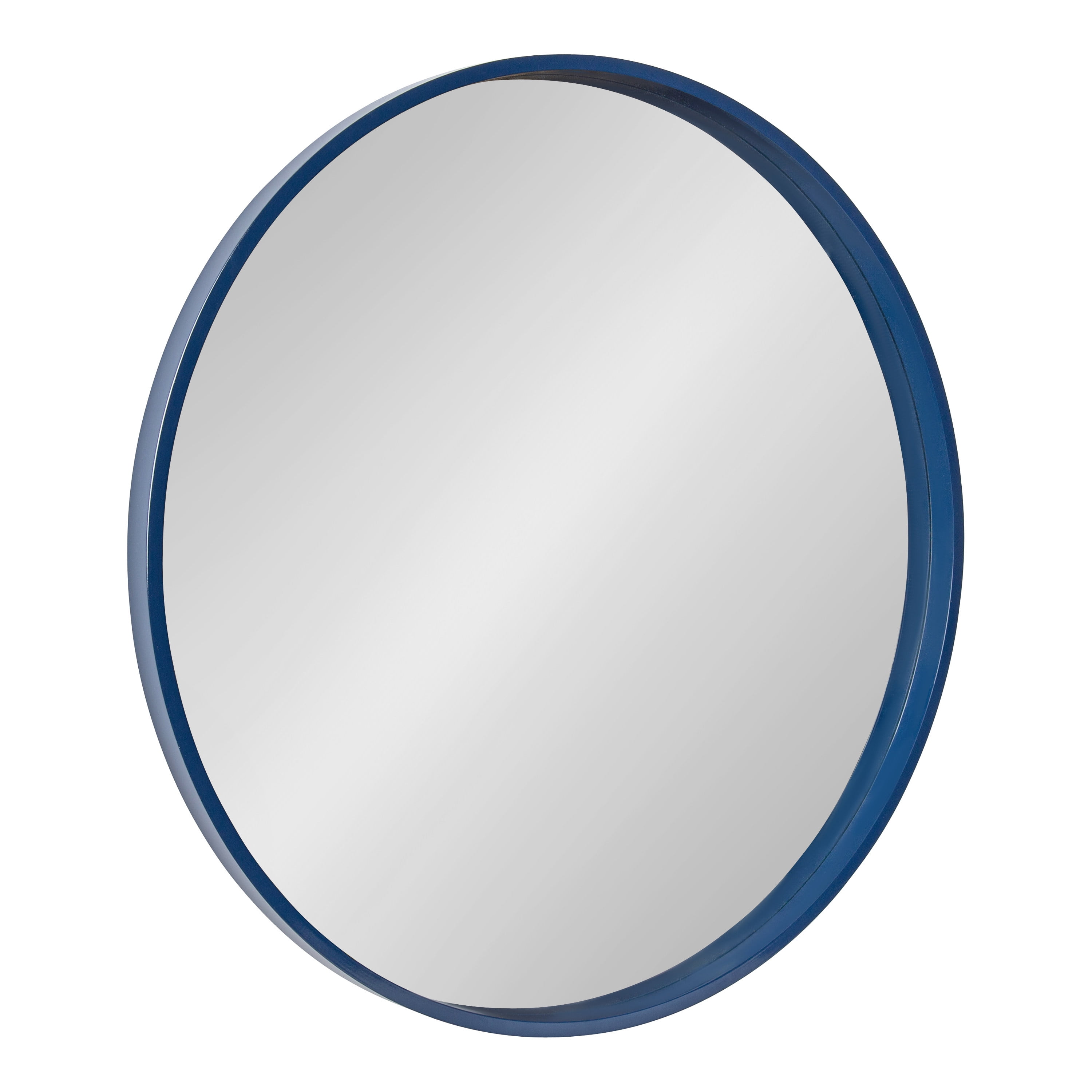 Kate and Laurel Travis Modern Round Wall Mirror, 31.5 inch Diameter, Navy Blue, Transitional Decorative Mirror for Wall