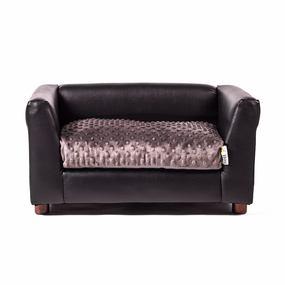 Keet Fluffly Deluxe Pet Bed Sofa Charcoal Small