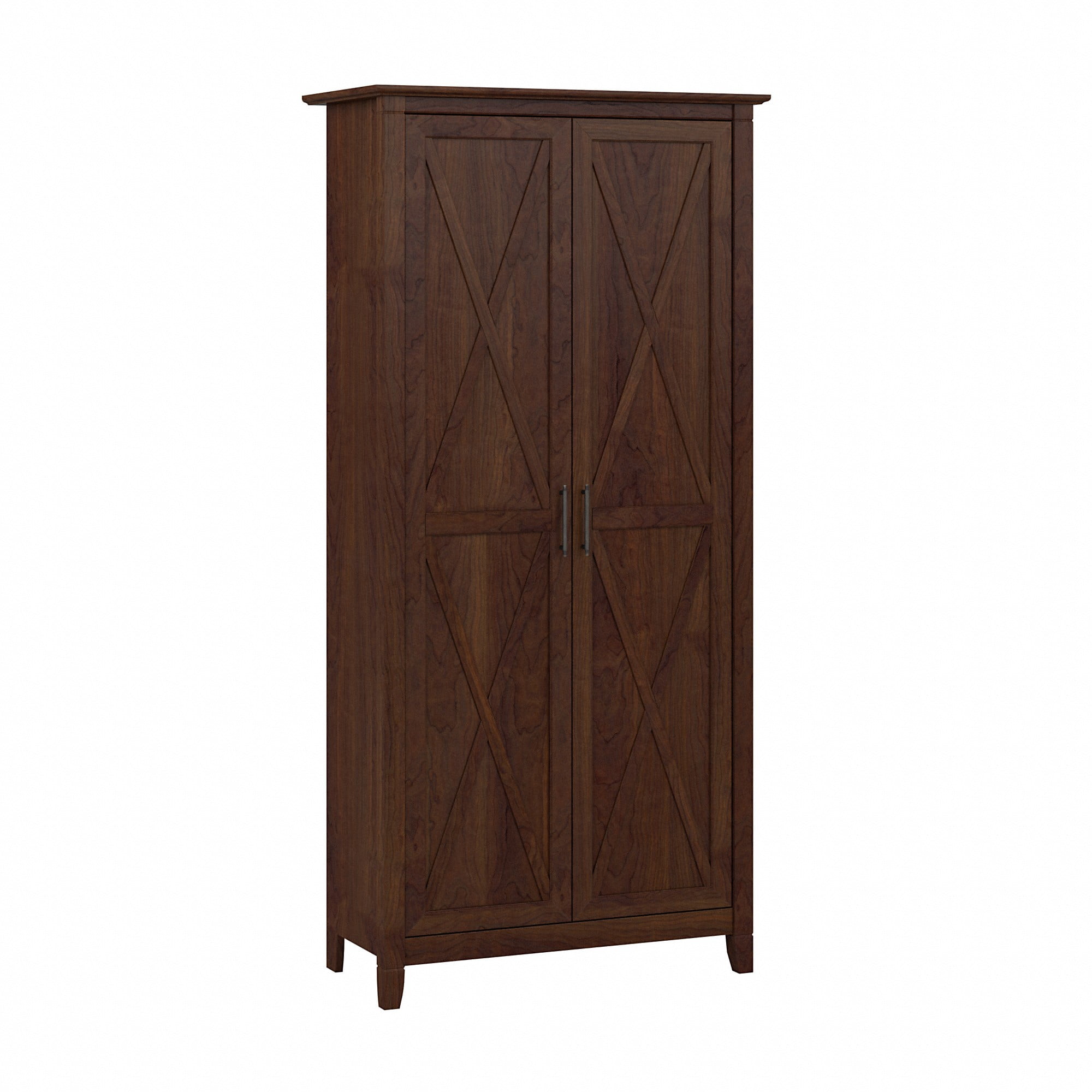 Key West Tall Storage Cabinet with Doors in Bing Cherry - Engineered Wood