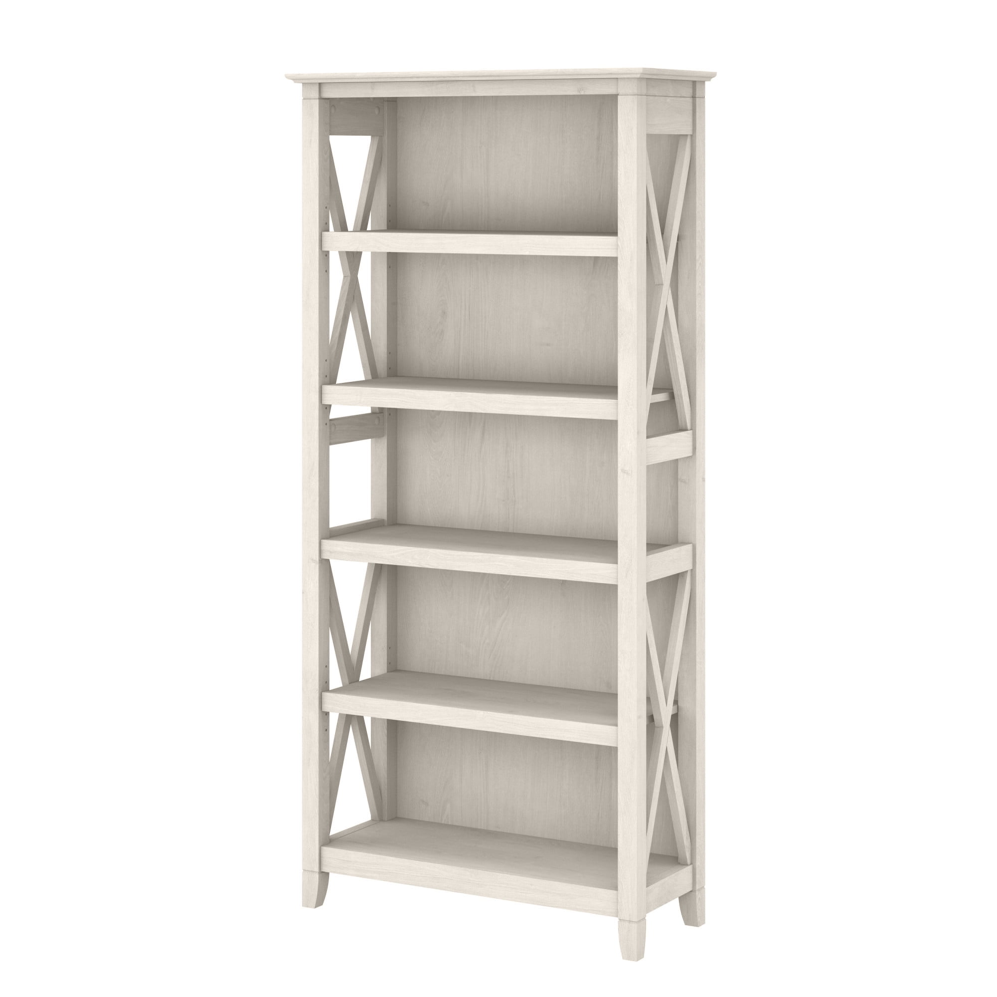 Key West Tall 5 Shelf Bookcase in Linen White Oak - Engineered Wood