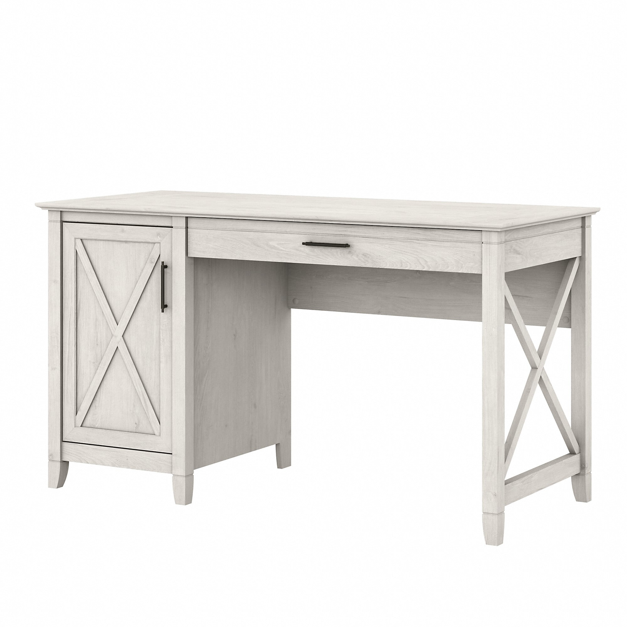 Key West 54W Computer Desk with Storage in Linen White Oak - Engineered Wood