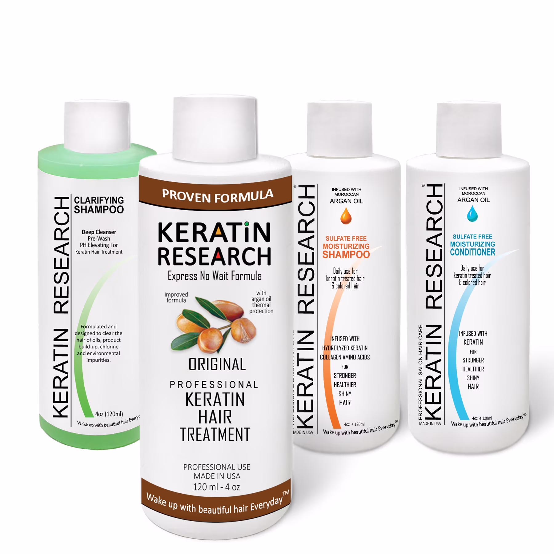 Keratin Research Original Formula Brazilian Keratin Blowout Hair Straightening Treatment 4 Bottles Value Kit Includes Sulfate keratina para alisar el pelo
