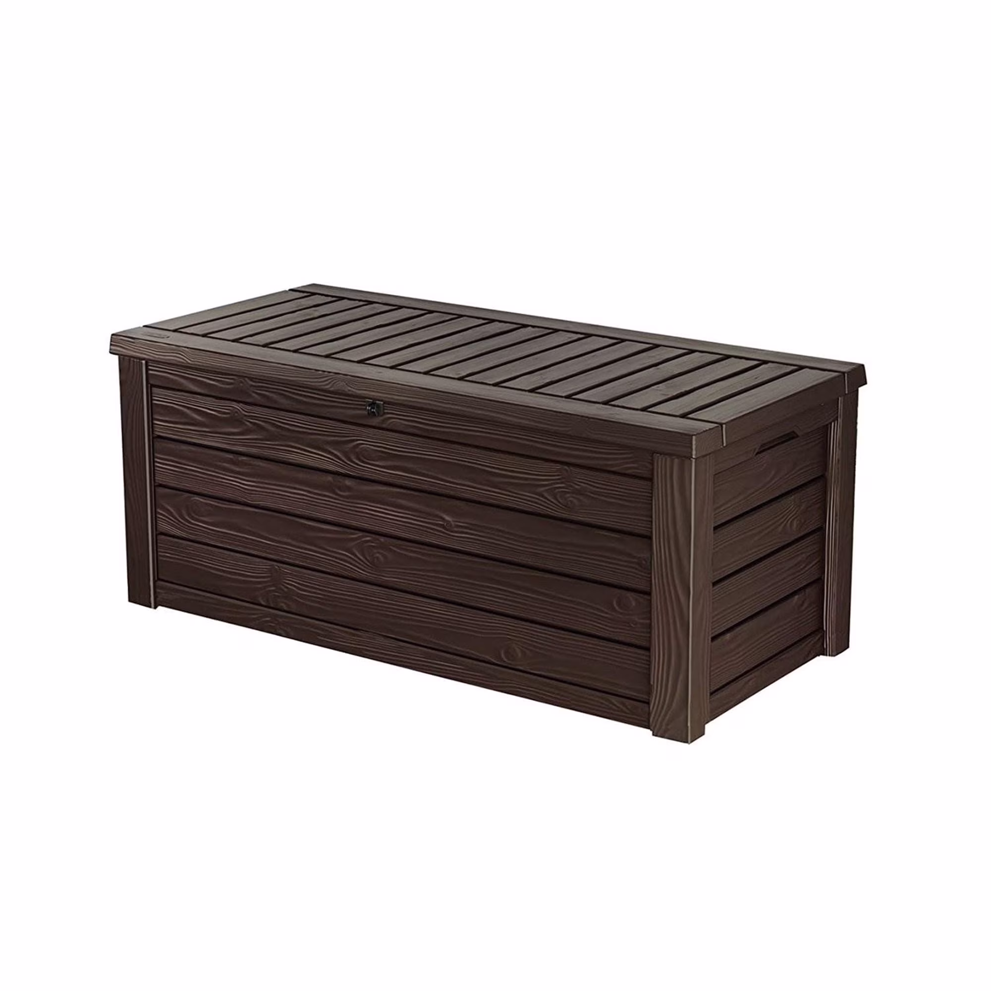 Keter Westwood 150 Gallon Durable Resin Outdoor Deck Box Storage Organization, Espresso Brown