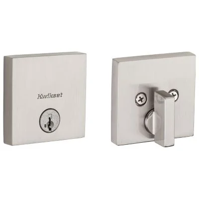 Kwikset Signature Series 258 Satin Nickel Low Profile Deadbolt with SmartKey Pack
