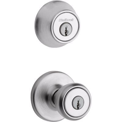 Kwikset 690 Tylo Keyed Entry Knob And Sgl Cyl Deadbolt Combo Pack in SC