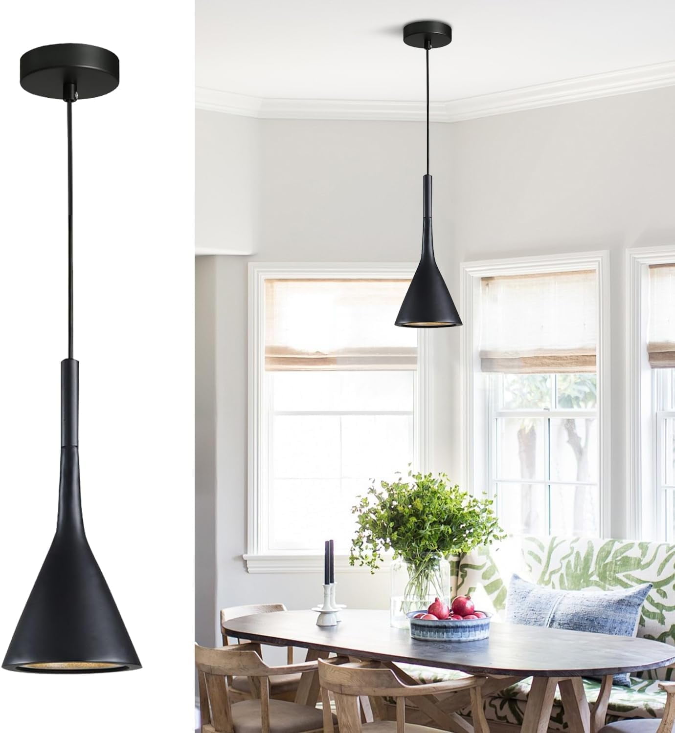 KCO Lighting 1 of Light Modern Pendant Light Polished Ceiling Lights Hanging Lamp