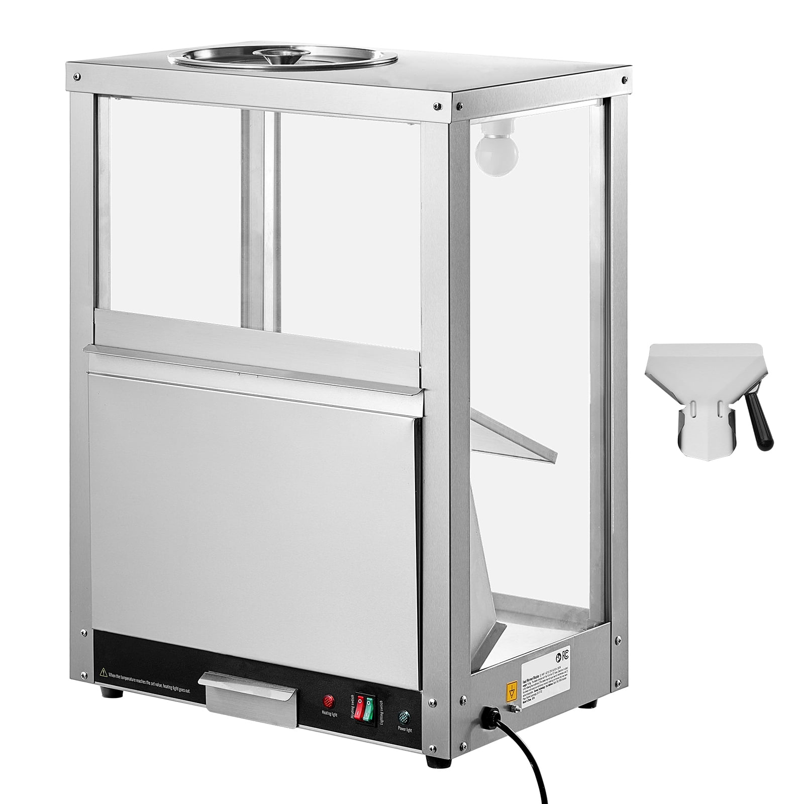 KFFKFF Warming Showcase for Nacho Chips, 84.5QT, Equipped with Bottom Heater and Upper Illumination, Comes with Deflection Board, Constructed from Stainless Steel