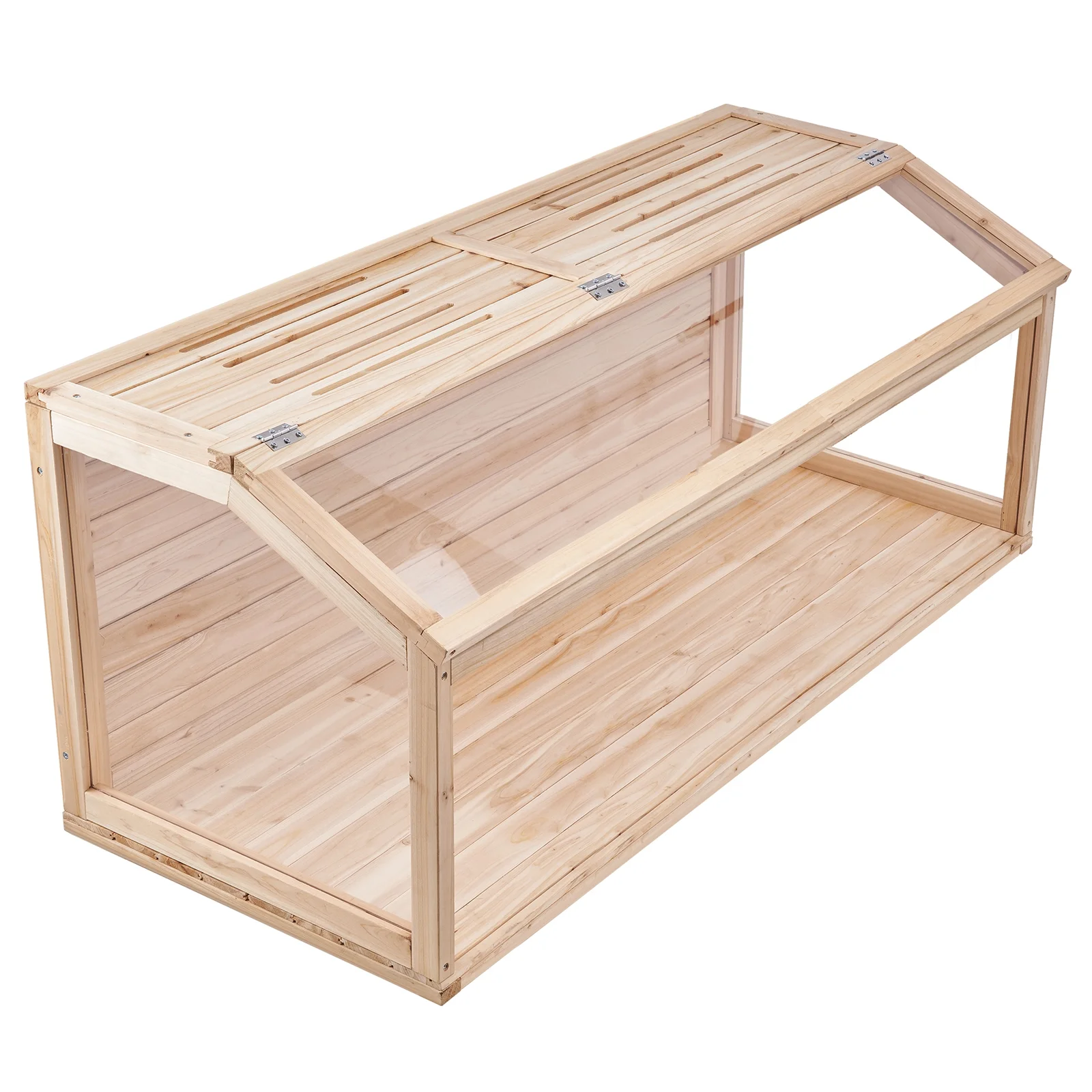 KFFKFF Wood-Constructed Hamster Enclosure, 270° Observation Hamster Dwelling, 48 x 20 x 20in, Compact Hamster Homes with Accessible Top, Airy Habitat for Small Creatures