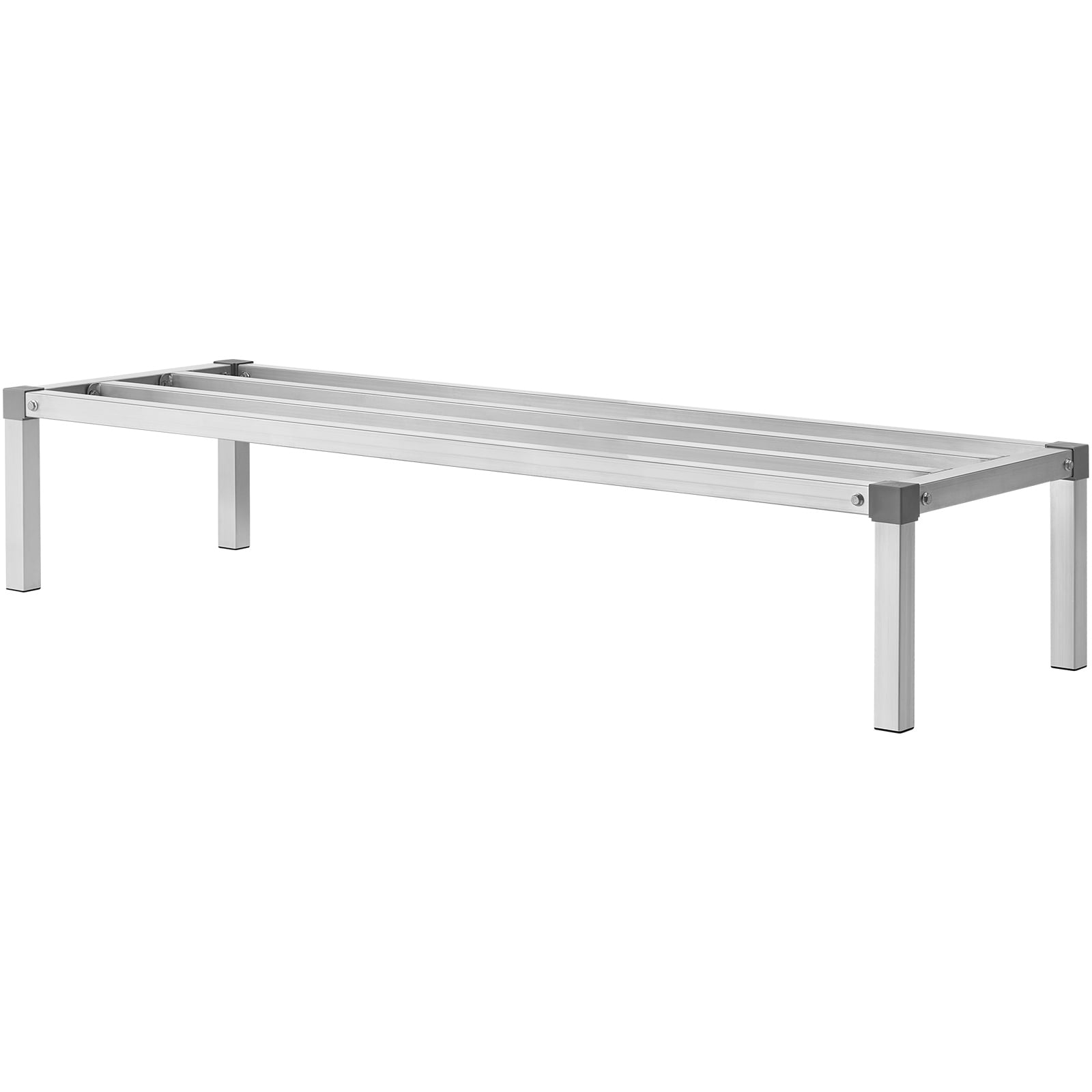 KFFKFF Aluminum Storage Stand, 60x20 Inch, Elevated 12 Inches, 1000 lbs Load, Solid Aluminum for Restaurants, Kitchens, Garages, Vehicles