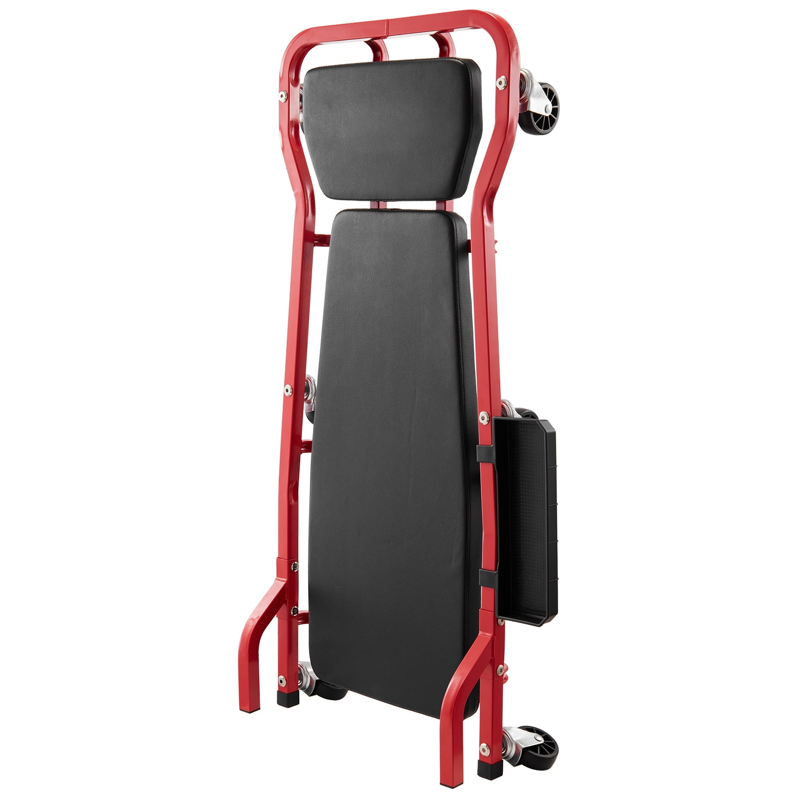 KFFKFF Auto Repair Rolling Lounger, 44-Inch, Supports up to 300 lbs, Equipped with 6 Wheels,Adjustable Padded Headrest and Tool Tray,Robust Steel Construction,Ideal for Garages,Workshops,and Home DIY