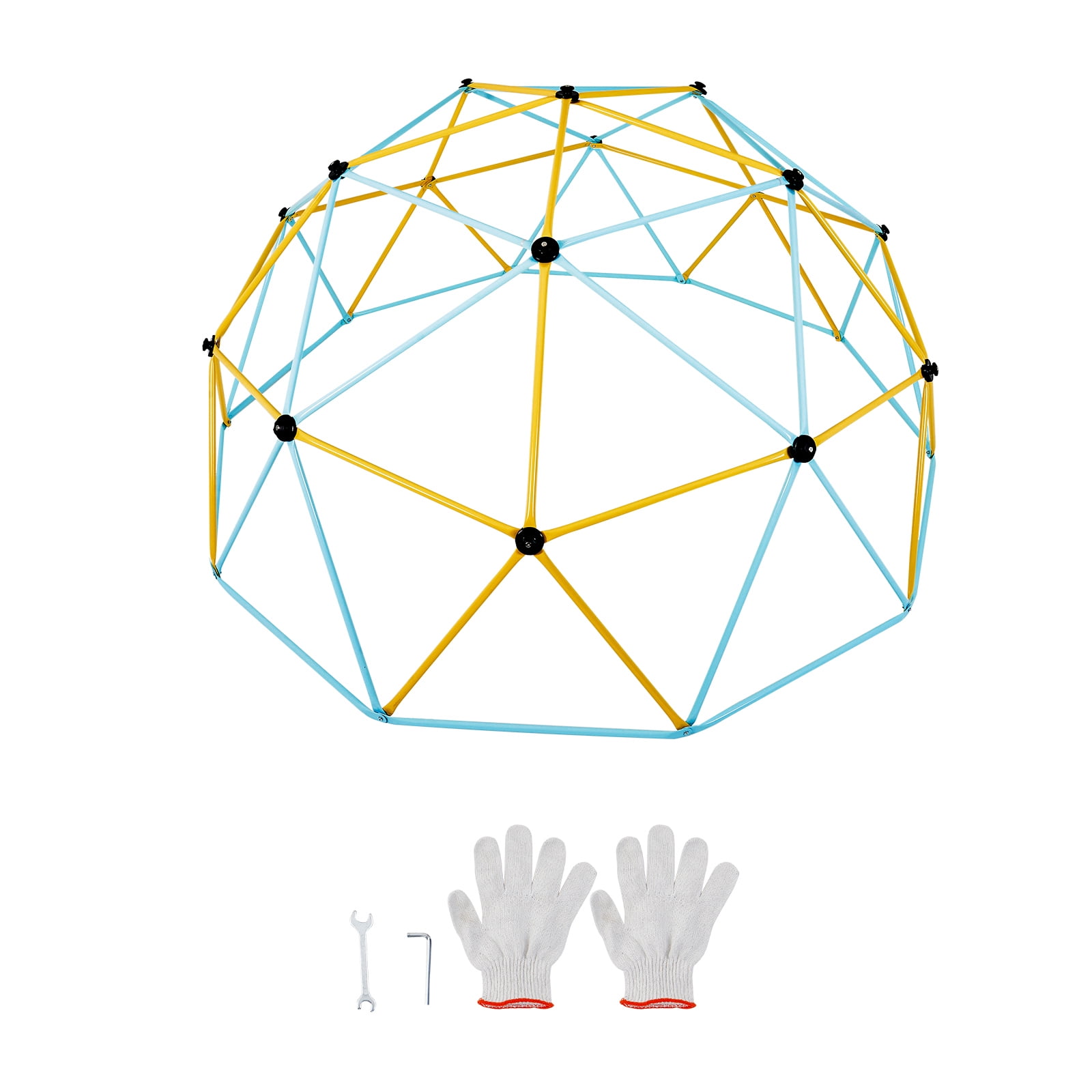 KFFKFF Climbing Dome, Playground Apparatus Supporting 750LBS with Simple Set-Up, 10FT Geodesic Dome Climber Play Hub for Children Aged 3 to 10, Equipped with Climbing Hold