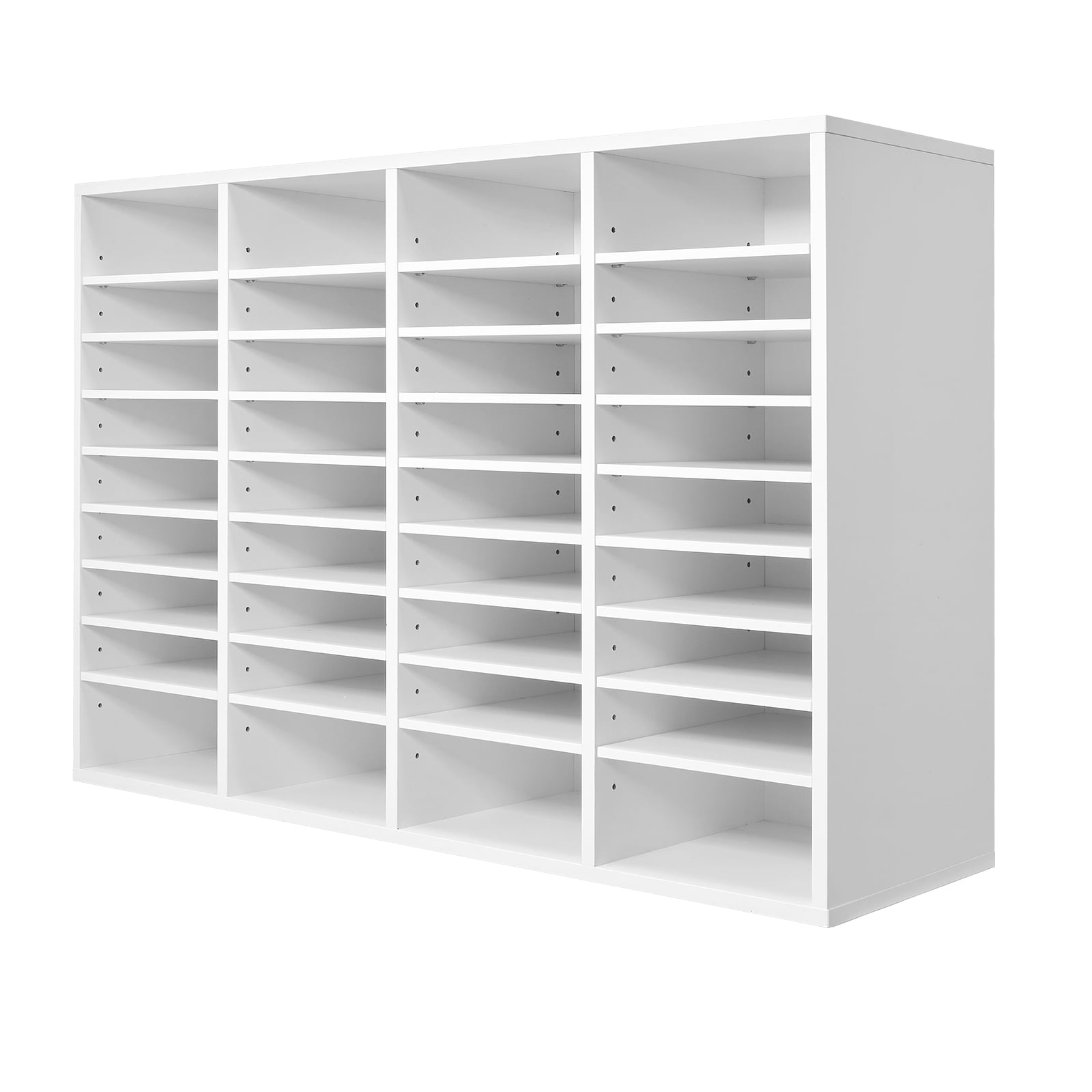 KFFKFF Document Divider, 36 Sections Office Postbox with Modifiable Racks, Timber Post Sorter Medium Density Fiberboard for Office, Home, Classroom Storage of Files, Documents, Papers, in White