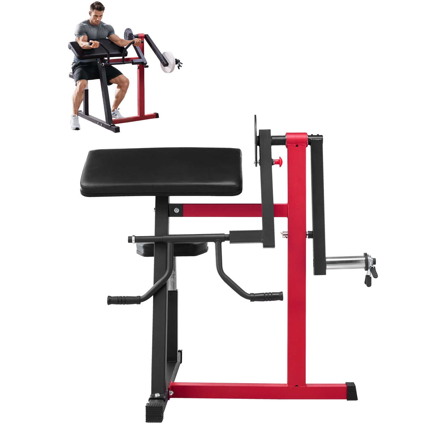 KFFKFF 2-In-1 Arm Curl Machine, Combining Bicep Curl and Tricep Extension, Isolated Arm Seated Station, Adjustable Height Weight Bench for Strength Training, Home Gym Exercise Apparatus