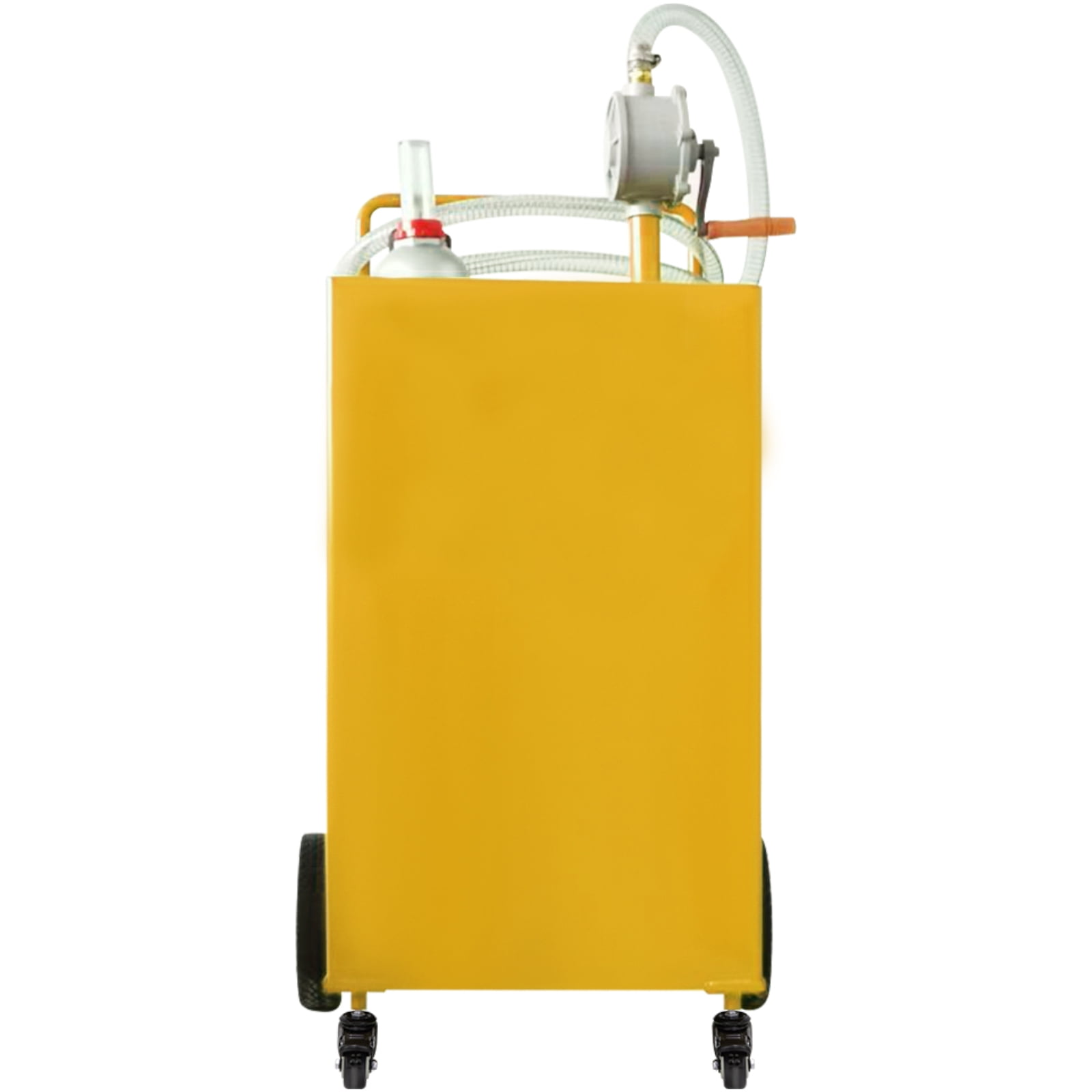 KFFKFF Fuel Storage Unit, 35 Gallon, Mobile Gas Tank on 4 Casters, Equipped with Manual Transfer Pump, Gasoline Diesel Fuel Repository for Automobiles, Lawn Equipment, ATVs
