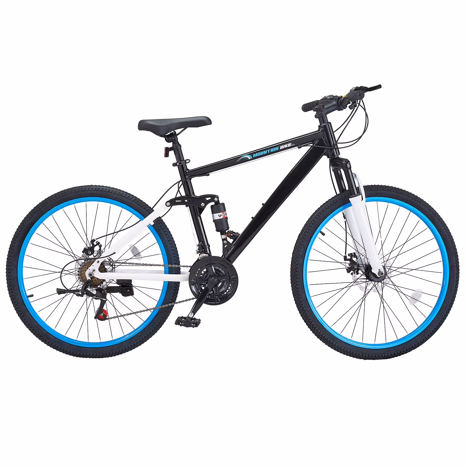 KFFKFF Hill Cycle, 26-inch ATB Bike with Comprehensive Double Suspension, 21 Gears Rotary Shift, Cushioned Seat, Twin Disk Brakes, Alloy Aluminum Structure, Recreational Biking for Adults