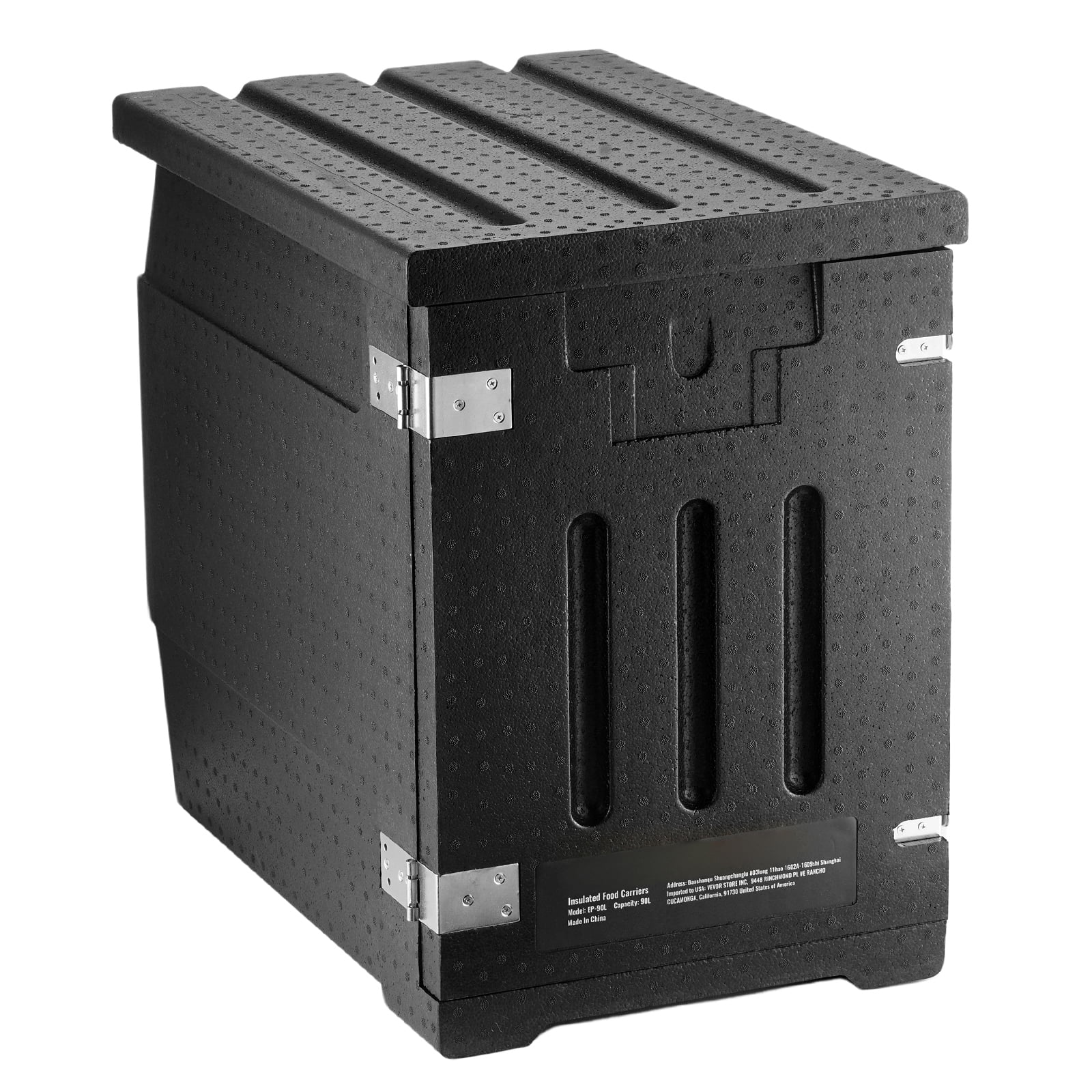 KFFKFF Insulated Food Carrier 82 QT Capacity Front Loading Portable Carrier Black