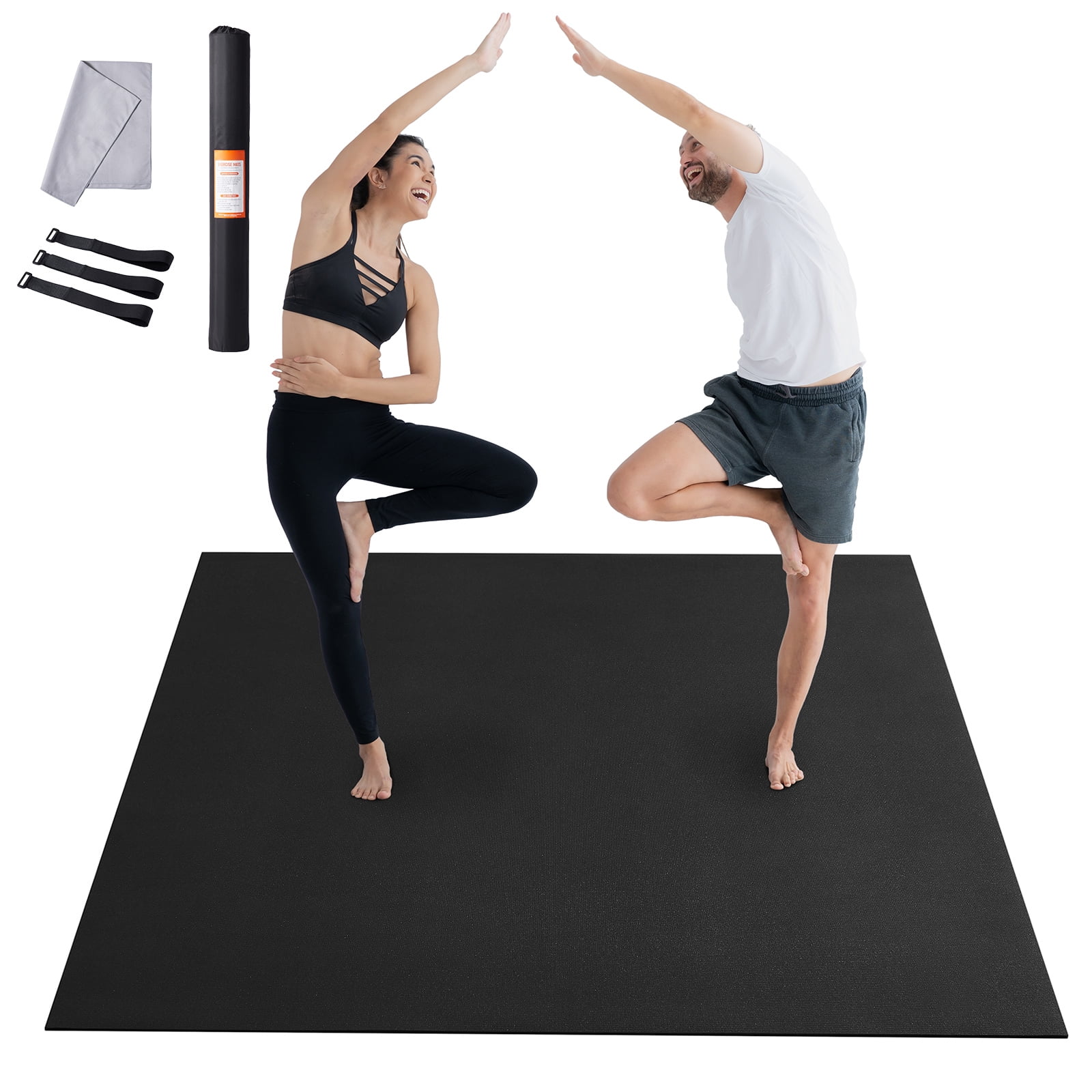 KFFKFF Large Yoga Mat,9x6ft Durable Non-Slip Fitness Mat, Universal Exercise Mat for Both Genders, Includes Bag & Strap, Ideal for Home Yoga, Pilates & Floor Exercises