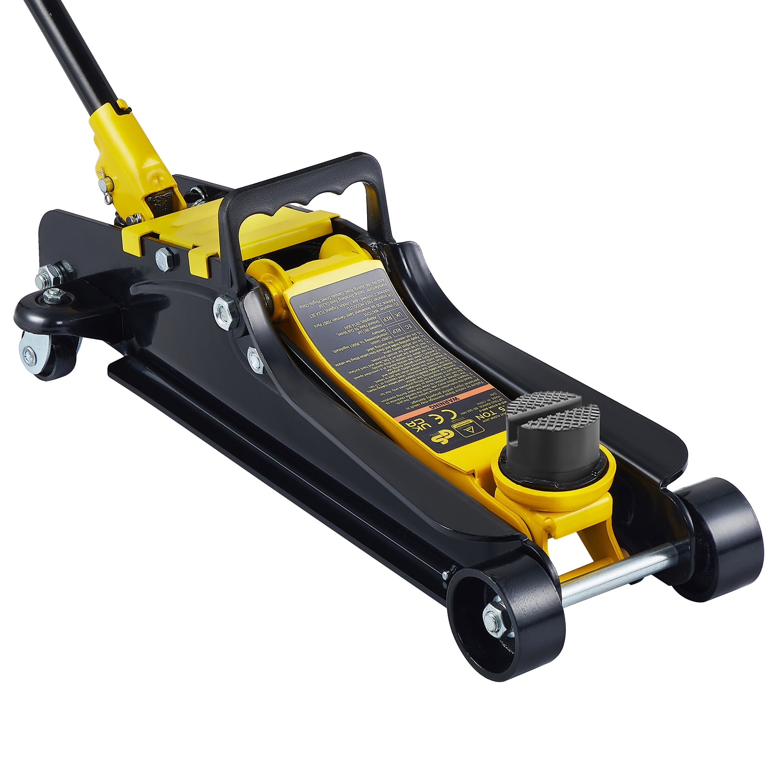 KFFKFF Low Profile Floor Jack, 2.5 Ton Slim Profile, Durable Steel Racing Lift with Single Piston Pump, Range 3.35"-14.96"