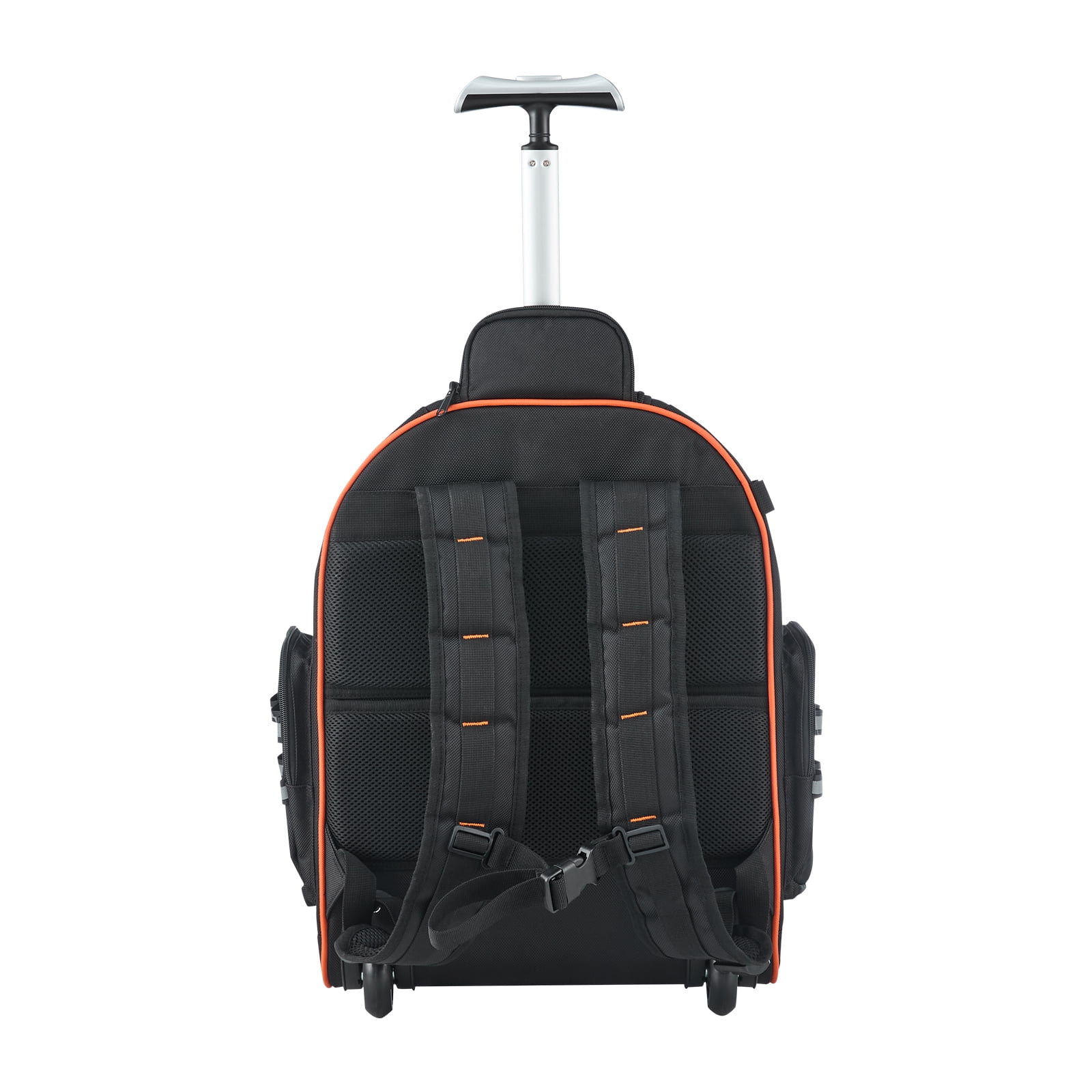 KFFKFF Rolling Tool Backpack with 110 lbs Capacity, 45 Pockets, Durable Roller Tool Bag with Telescoping Handle and Stable Base, Organizer for Mechanics and Construction