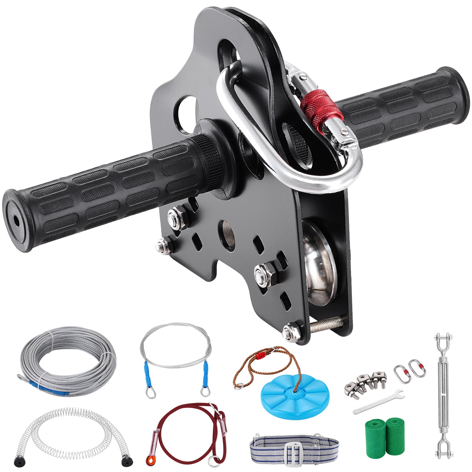 KFFKFF 160 ft Zip Line Kit Up to 330 lb for Kids Adult Trolley Slackers Zipline