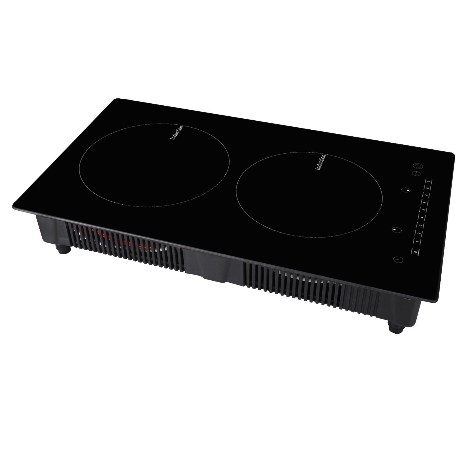KFFKFF 1800W Stove Top Touch Control 12 inch Electric Cooktop 2 Burners