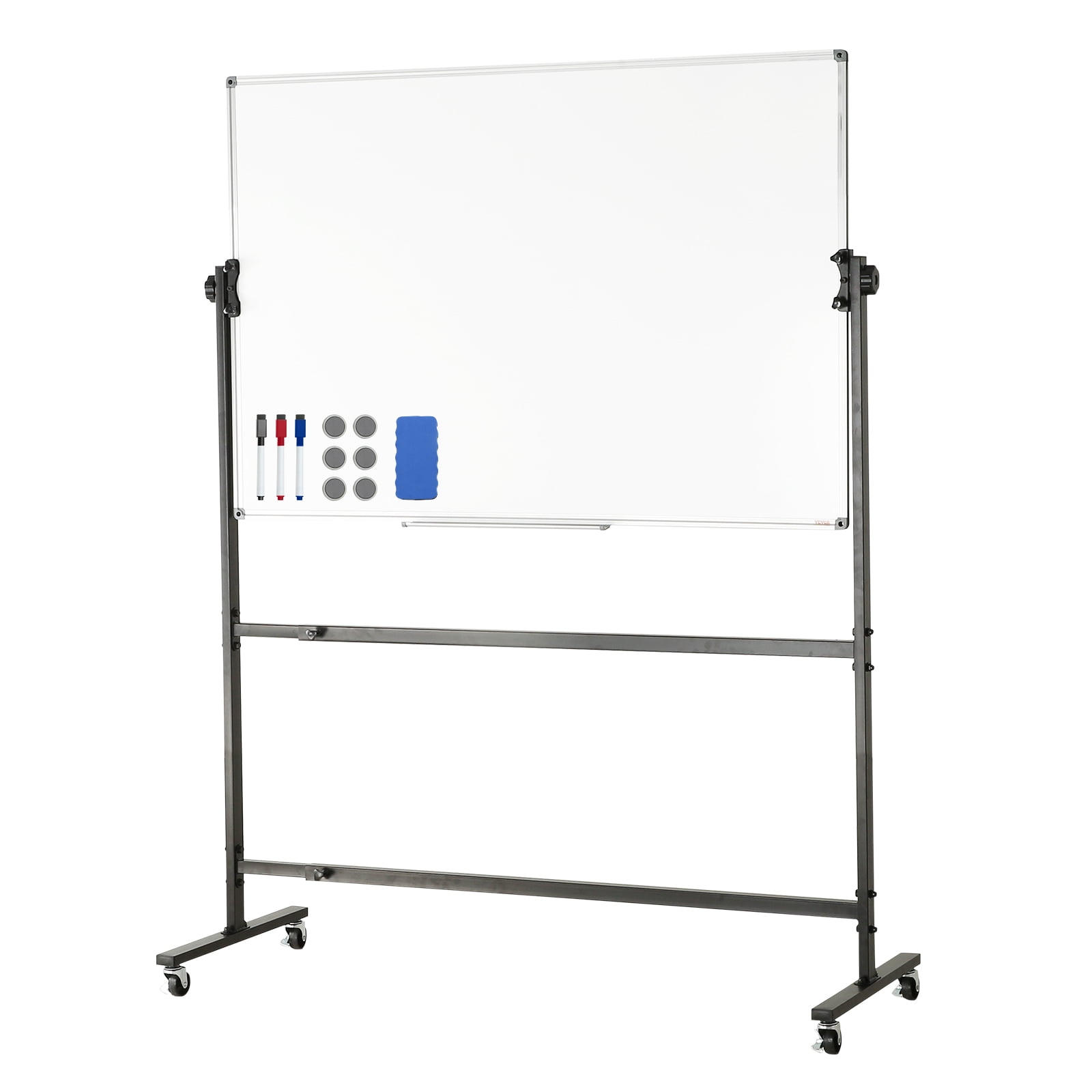 KFFKFF 48 x 32 inch Rolling Magnetic Whiteboard Double-sided Mobile Whiteboard