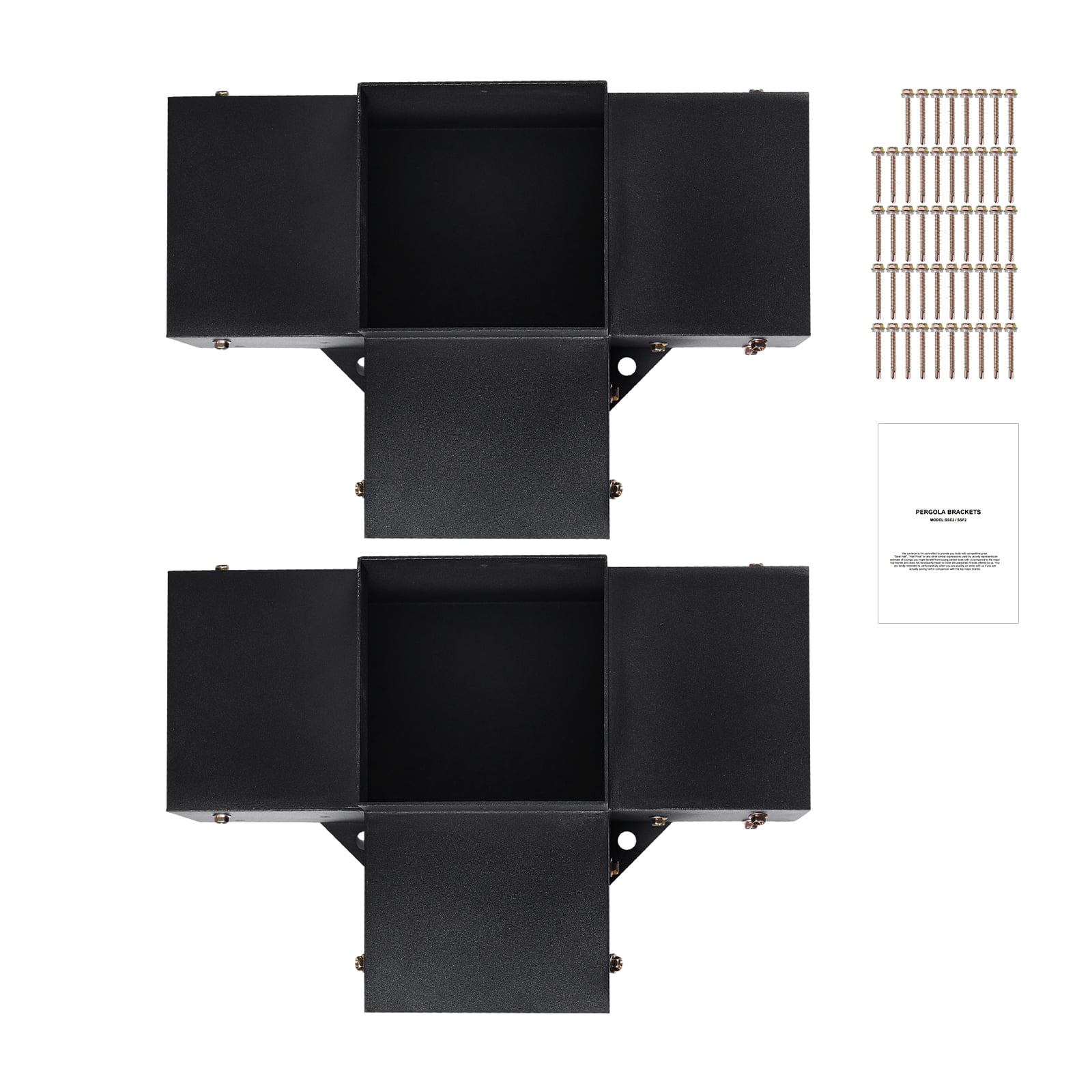 KFFKFF 6"x6" Pergola Bracket Kit, 4-Way Woodworking DIY Post for Gazebos, 2 pcs