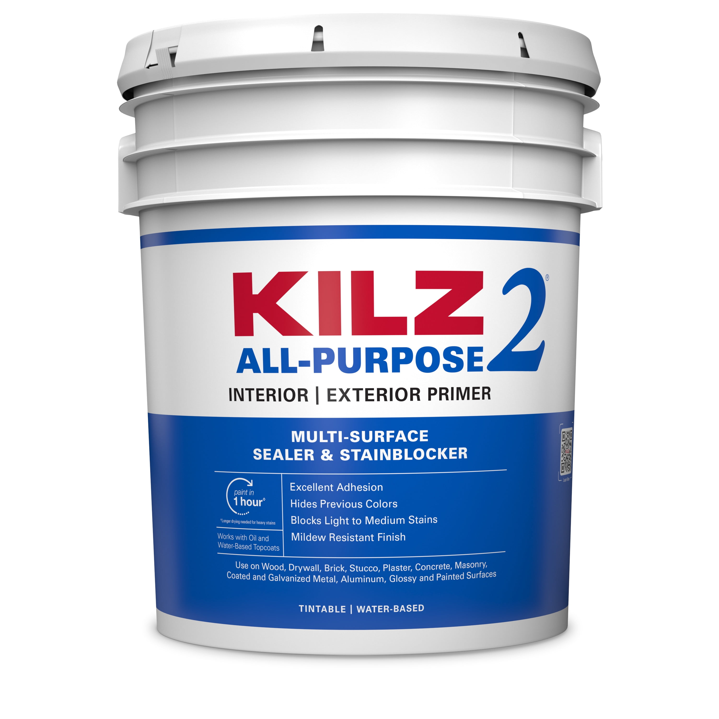KILZ® 2 ALL PURPOSE Interior/Exterior Water-Based Multi-Surface Primer, 5 Gallon