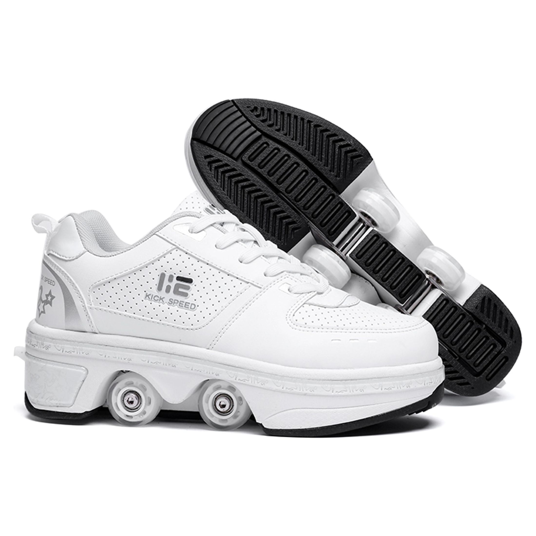 KOFUBOKE Roller Skate Shoes - Sneakers - Roller Shoes 2-in-1 Suitable for Outdoor Sports Skating Invisible Roller Skates The Best Choice for Building Confidence Style