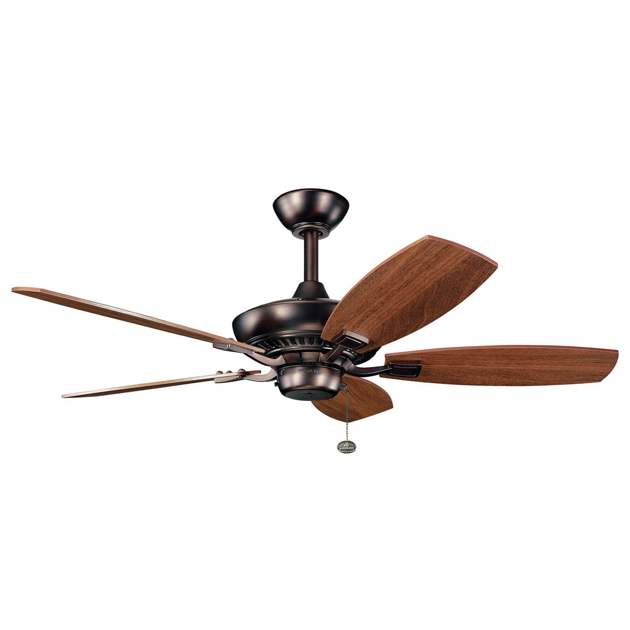 Kichler Canfield 44" Oil Brushed Bronze Downrod Ceiling Fan with Pull Chain