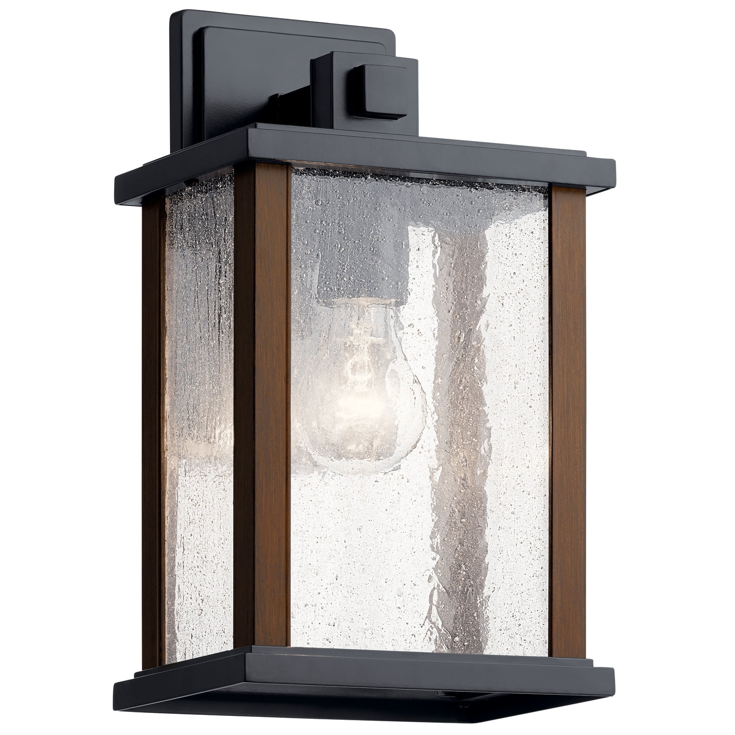 Kichler Marimount 12.75" 1 Light Black Outdoor Wall Sconce with Clear Glass