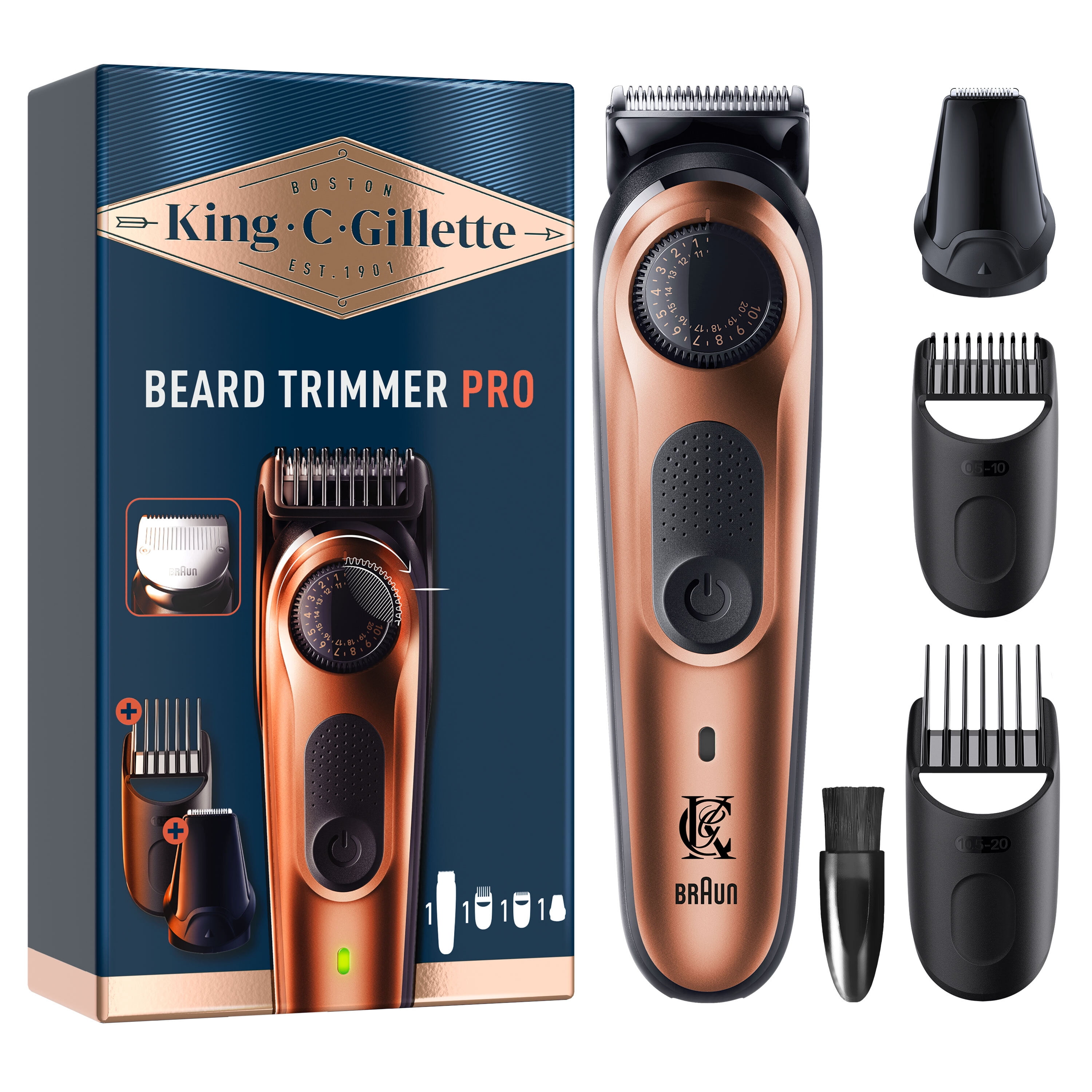 King C. Gillette Beard Trimmer PRO with Precision Wheel
