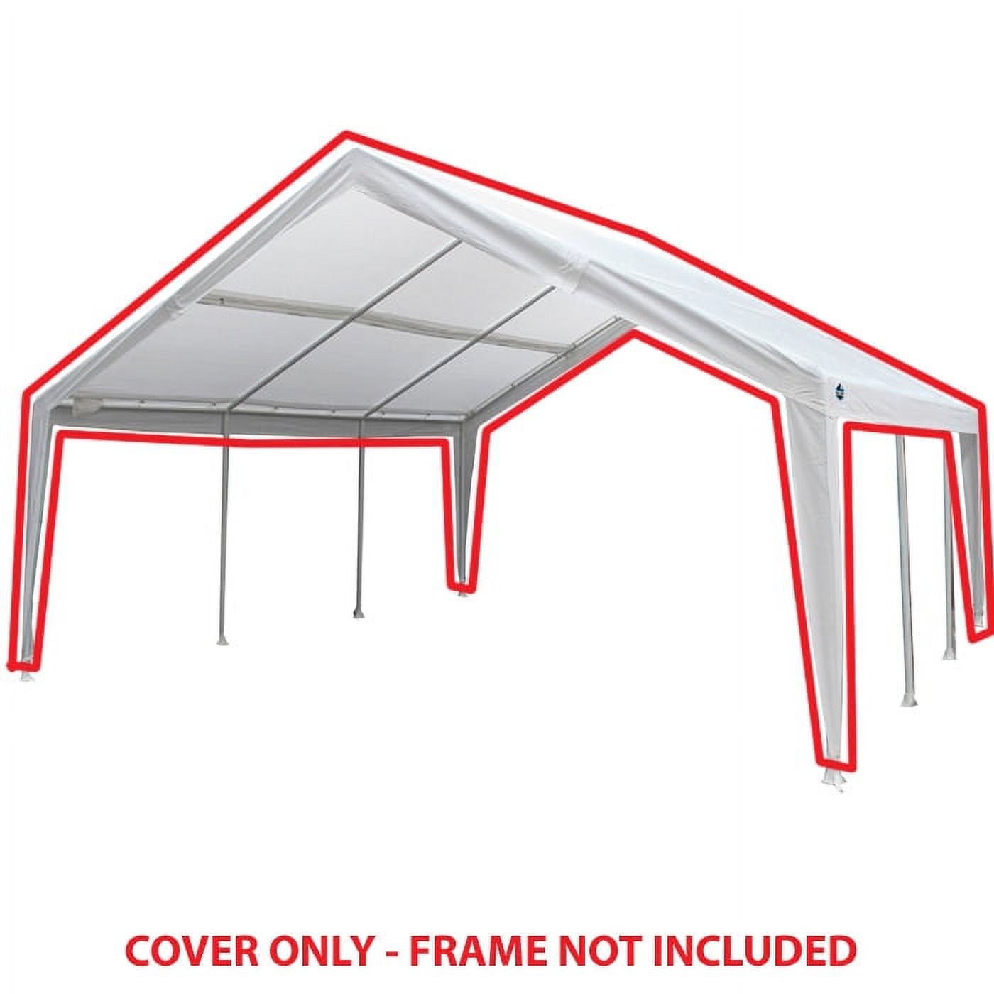 King Canopy 12 ft x 20 ft/20 ft x 20 ft White Fitted Expandable Canopy Cover