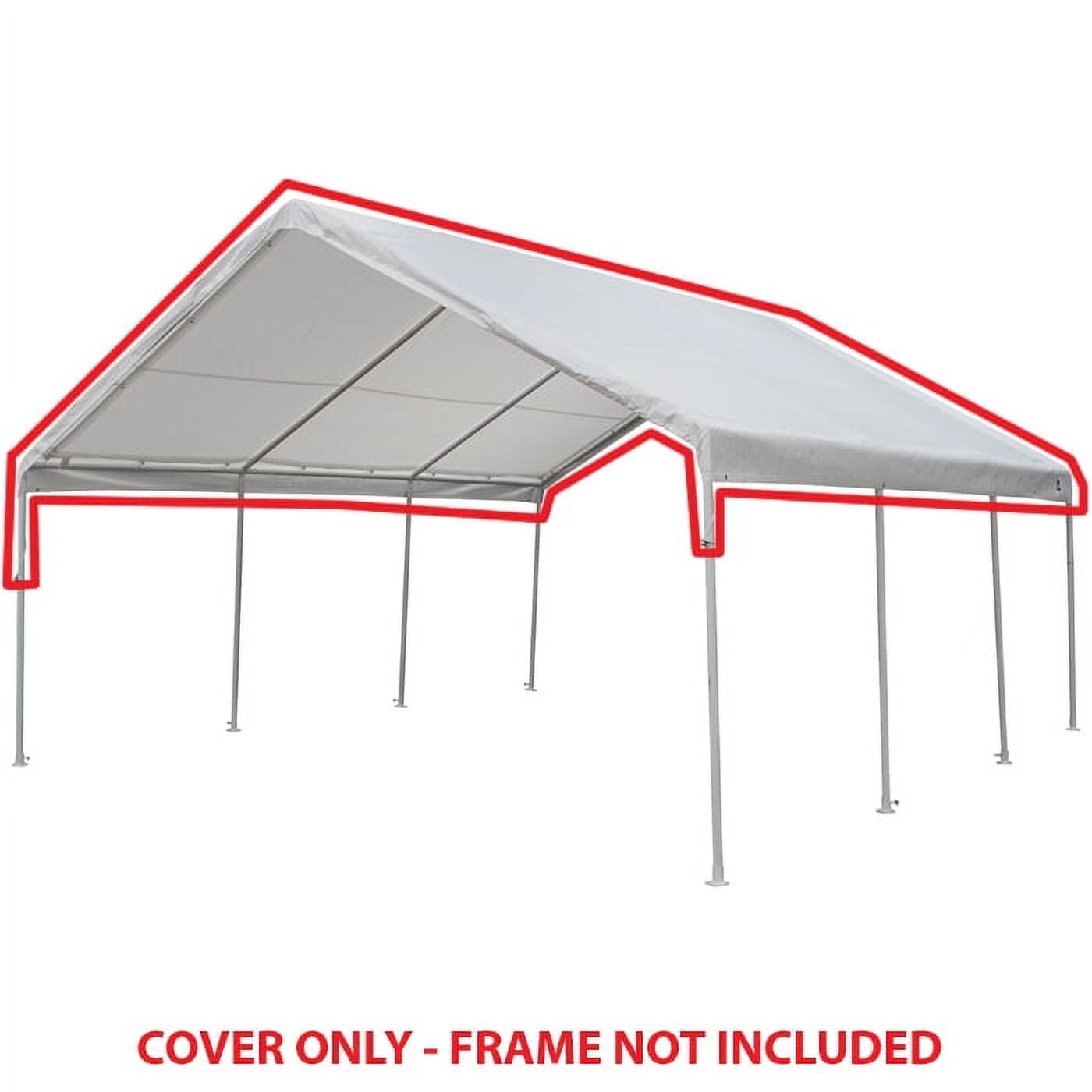 King Canopy 18 ft x 20 ft White Drawstring Carport Canopy Cover