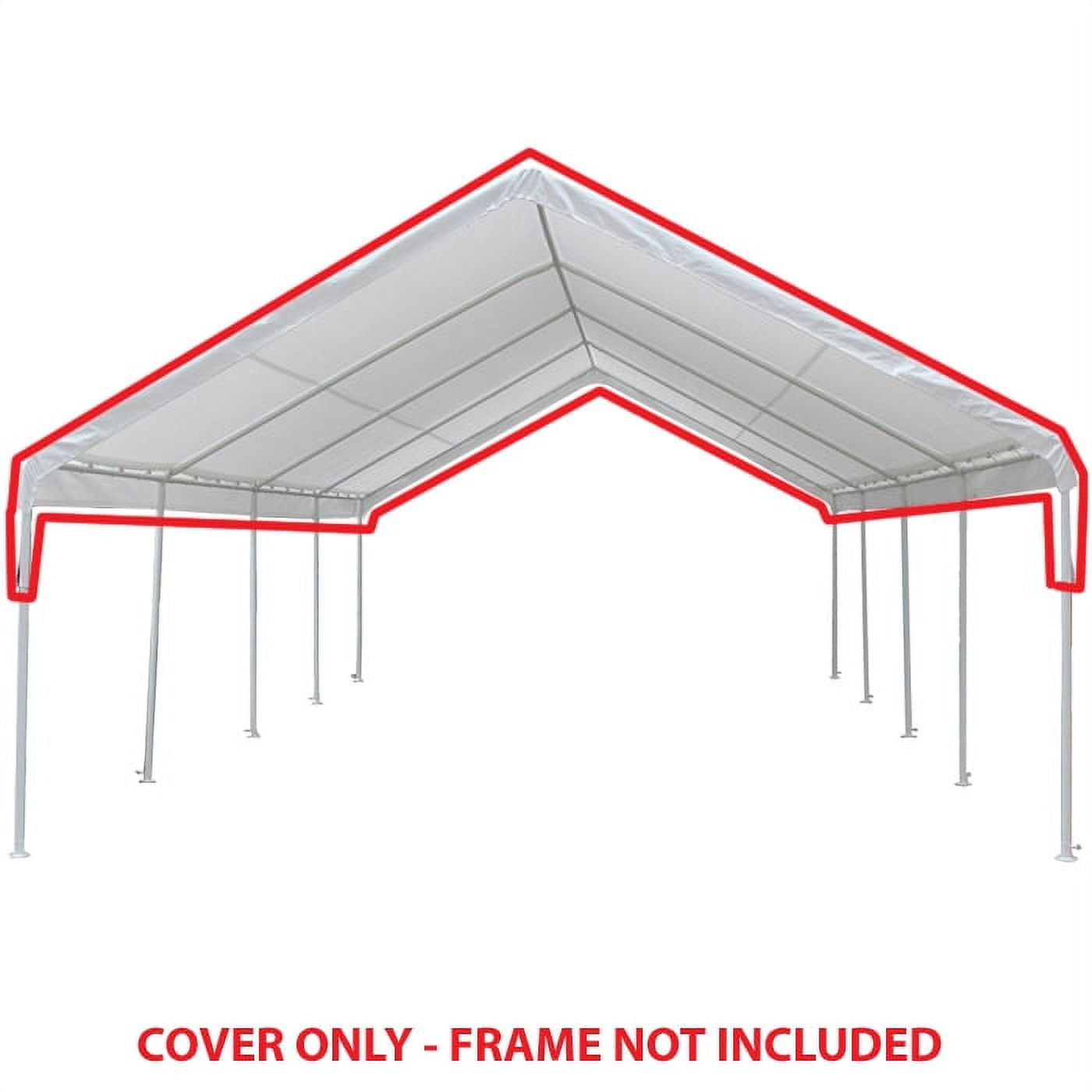 King Canopy 18' x 27' White Drawstring Carport Canopy Cover