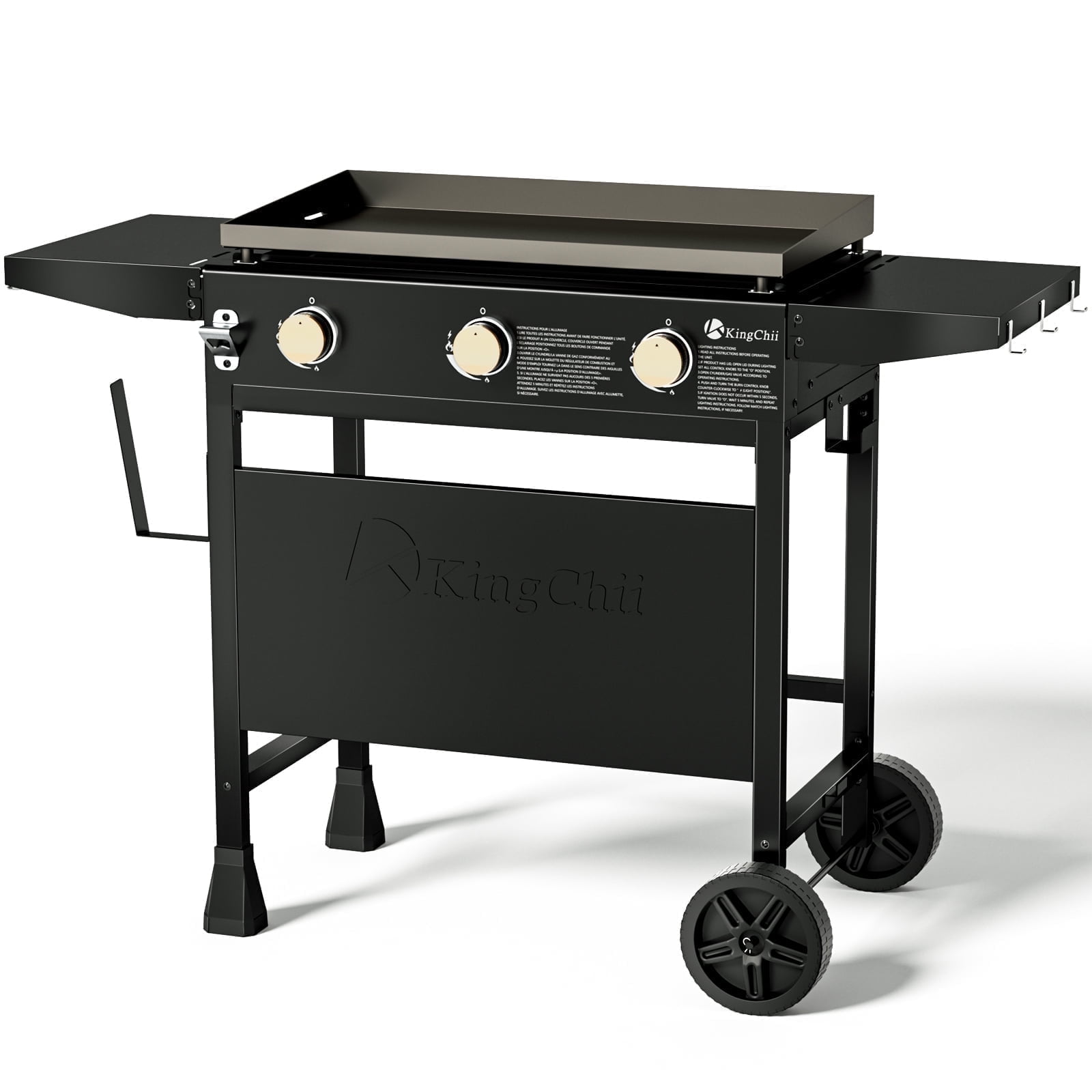 KingChii 3-Burner 27" Propane Griddles Outdoor Flat Top Gas Grill Griddle for Camping, Tailgating, BBQ, Parties, Backyard & Patio