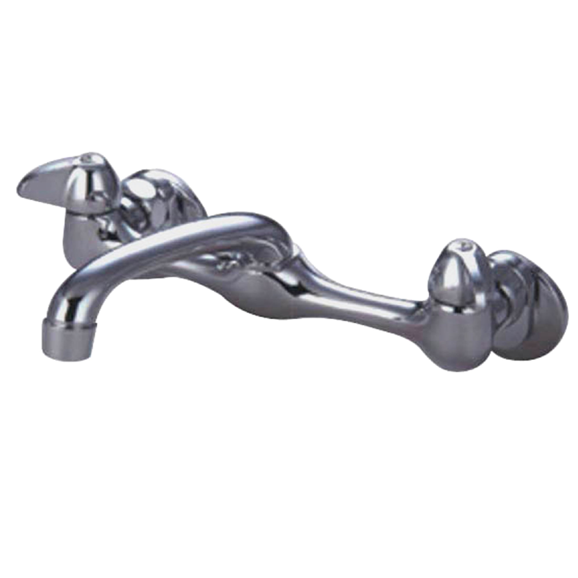 Kingston Brass KF102 Proseal Double-Handle 2-Hole Wall-Mount Bridge Kitchen Faucet in Polished Chrome
