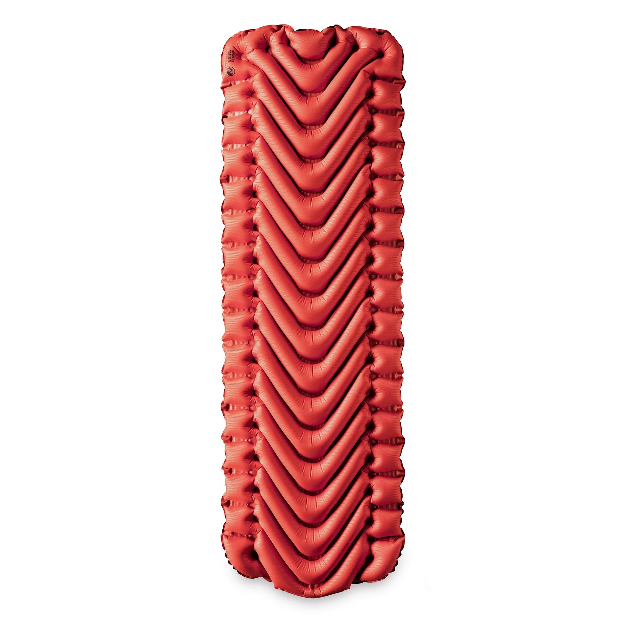 Klymit Insulated Static V Sleeping Pad Durable Camping Inflatable Mattress, Brick Red