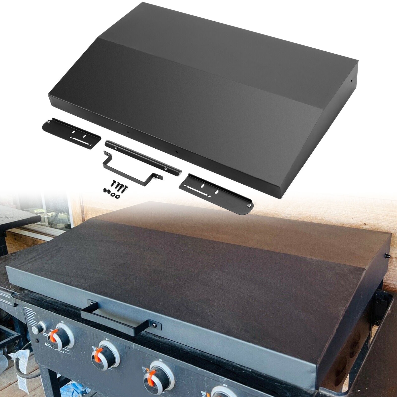 Kojem 36 in Griddle Hood Lid for Blackstone Griddle 36" Grill Hard Cover Black BBQ with Heatproof Handle Powder Coated